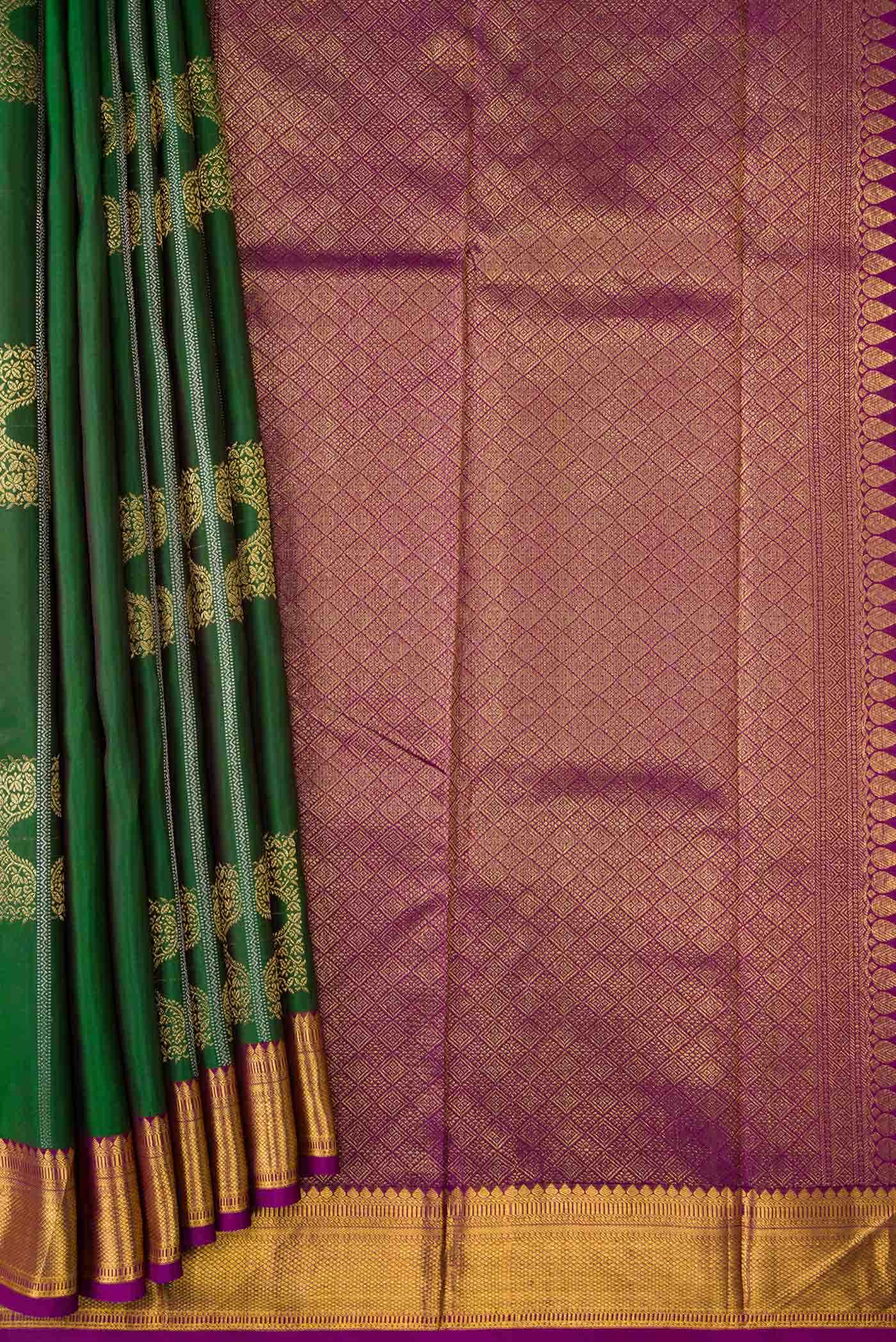 Green Dual Tone Kanchipuram Silk Saree