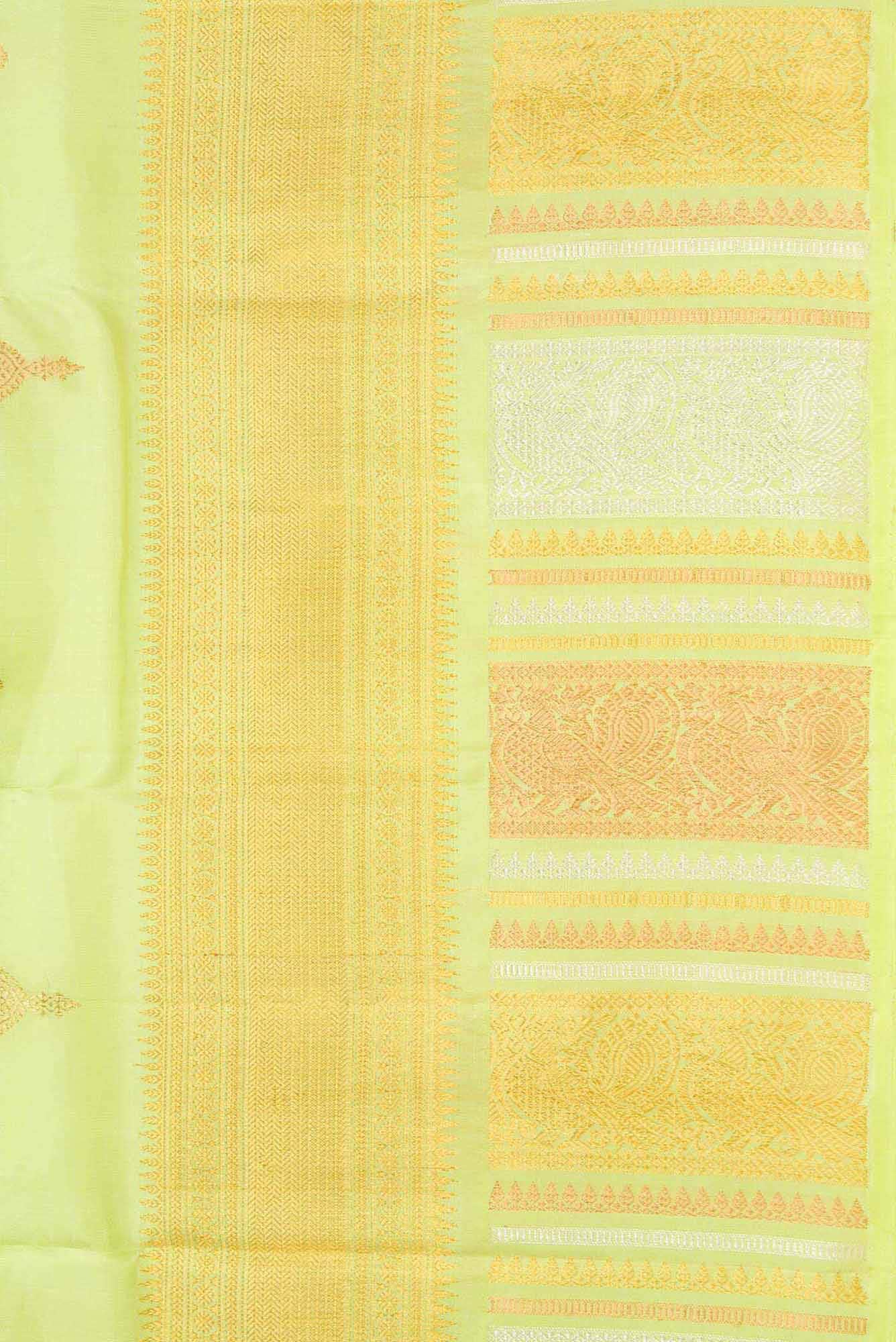 Parrot Green Dual Tone Kanchipuram Silk Saree