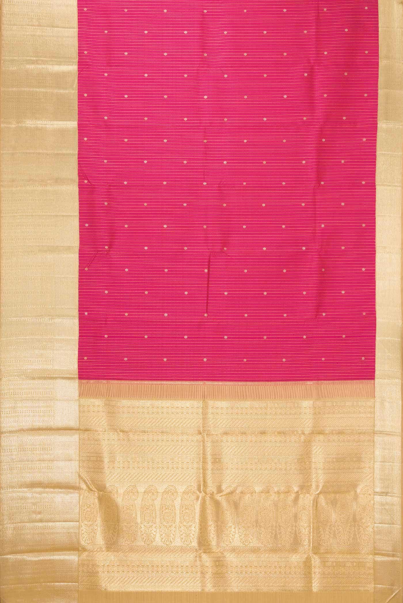 Pure Silk Pure Zari Pink Dual Tone Kanchipuram Saree