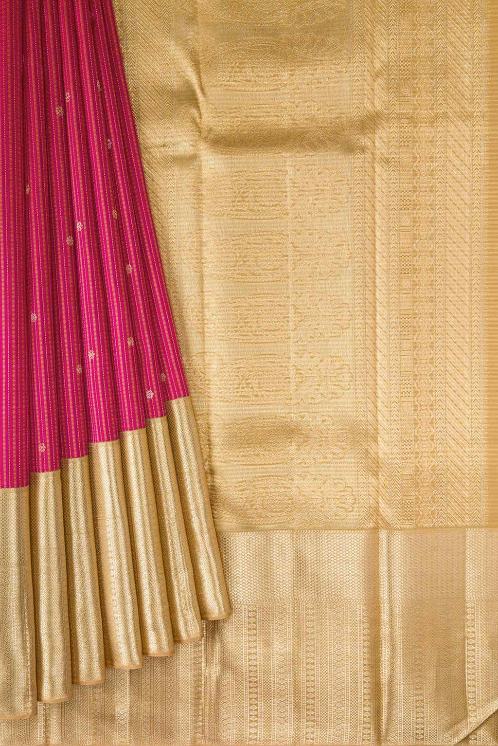 Pure Silk Pure Zari Pink Dual Tone Kanchipuram Saree
