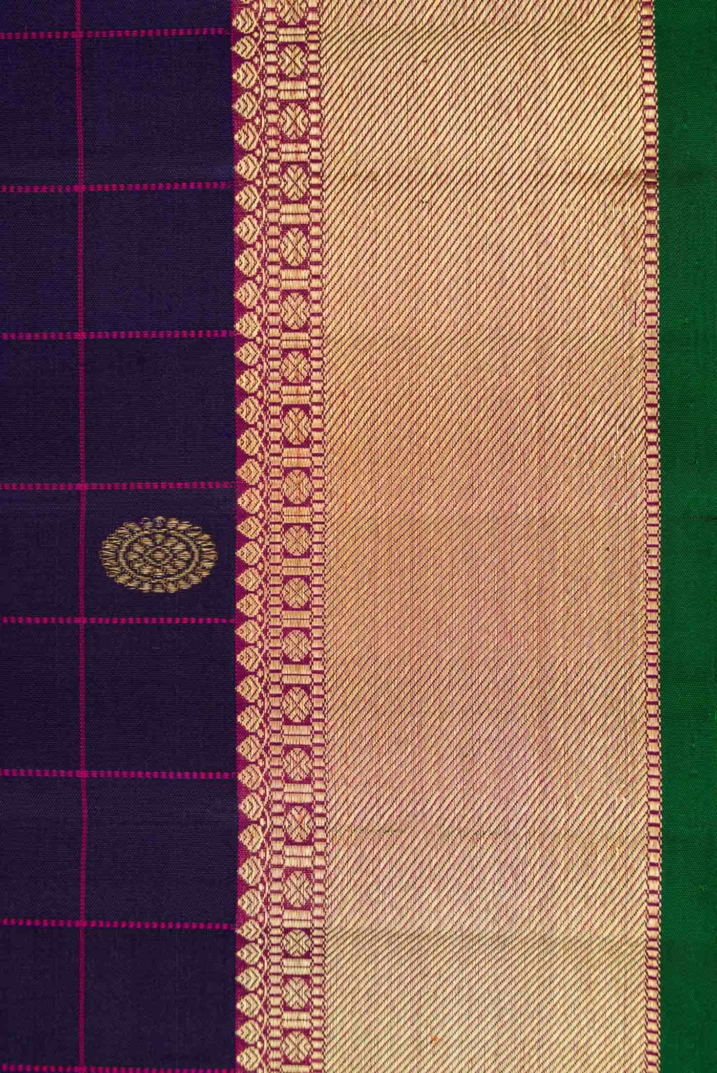 Navy Blue Dual Tone Kanchipuram Silk Saree