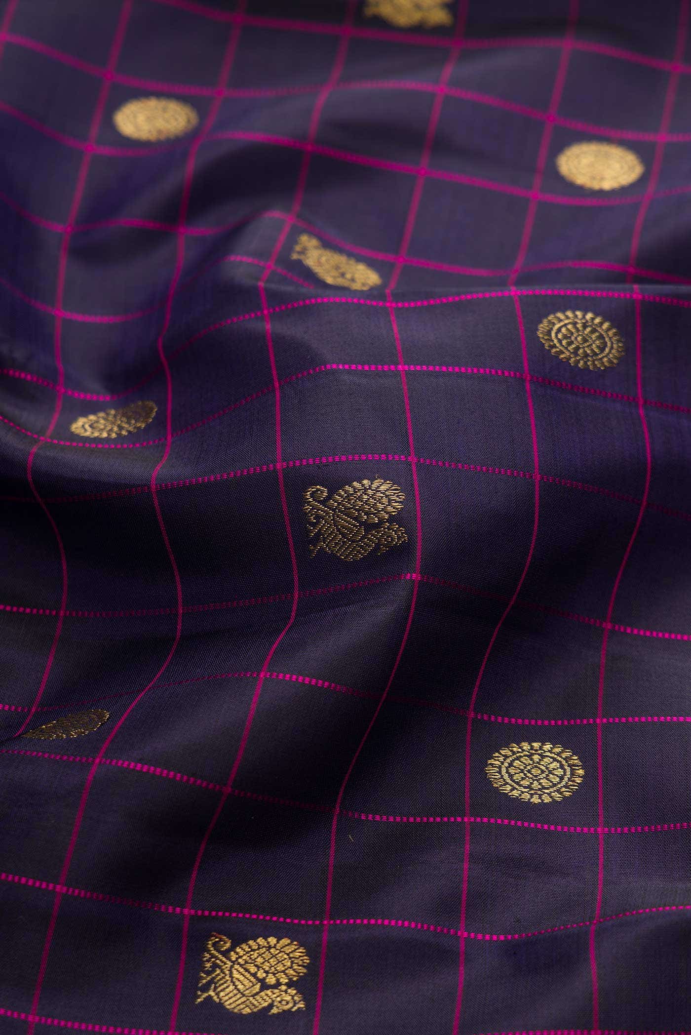 Navy Blue Dual Tone Kanchipuram Silk Saree