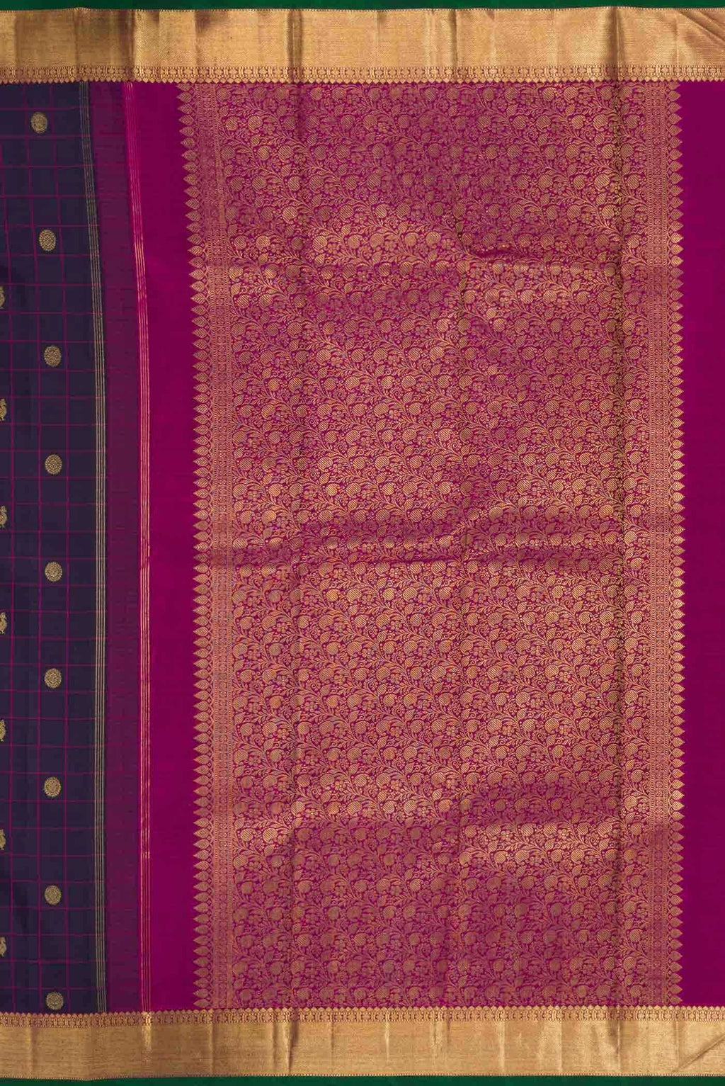 Navy Blue Dual Tone Kanchipuram Silk Saree