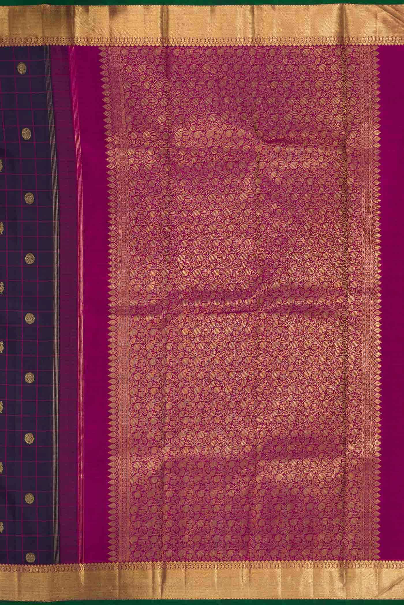 Navy Blue Dual Tone Kanchipuram Silk Saree
