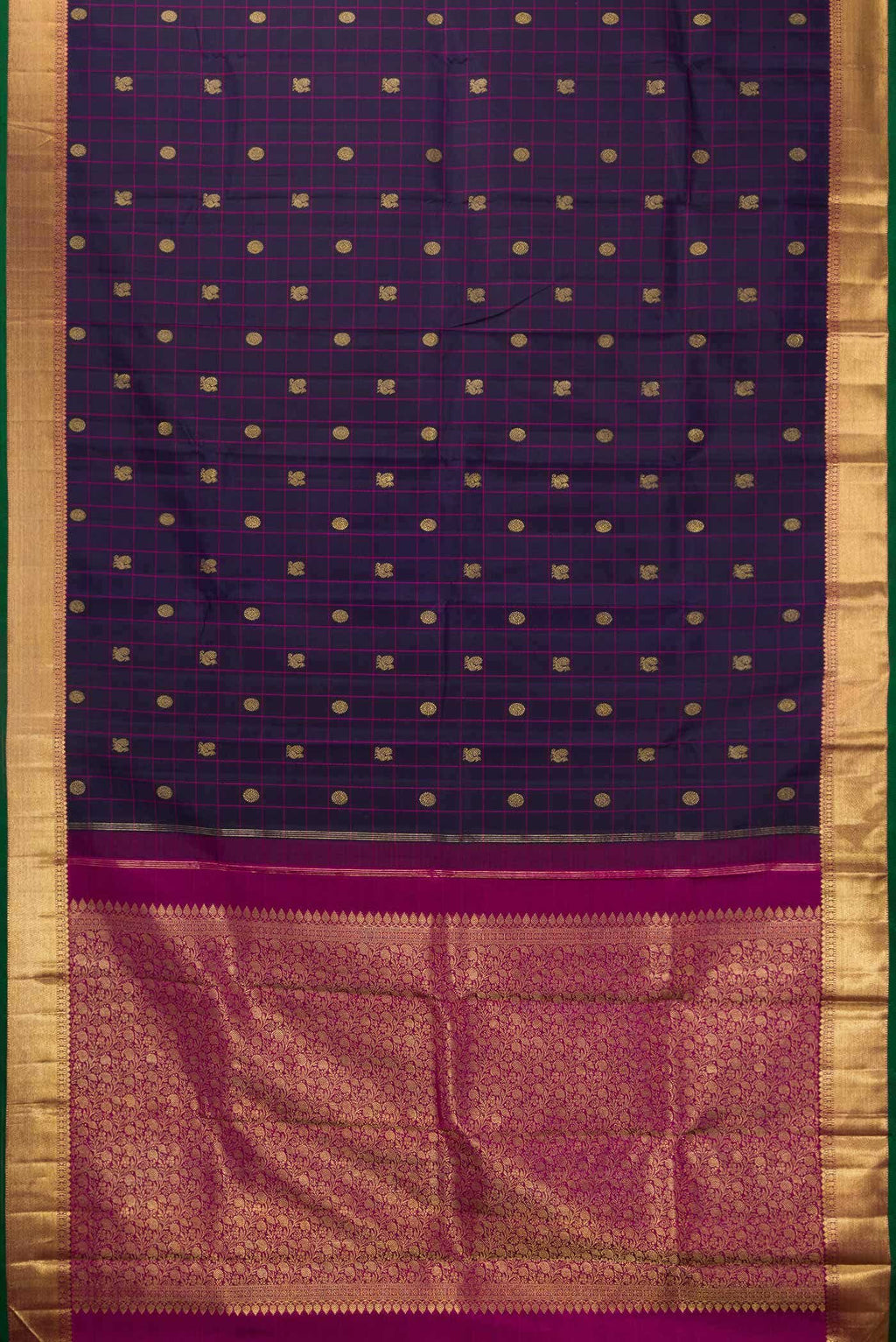 Navy Blue Dual Tone Kanchipuram Silk Saree