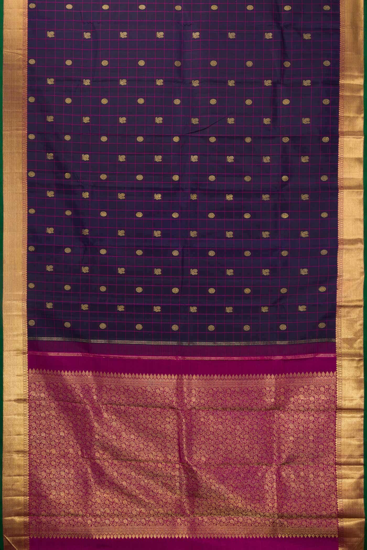 Navy Blue Dual Tone Kanchipuram Silk Saree
