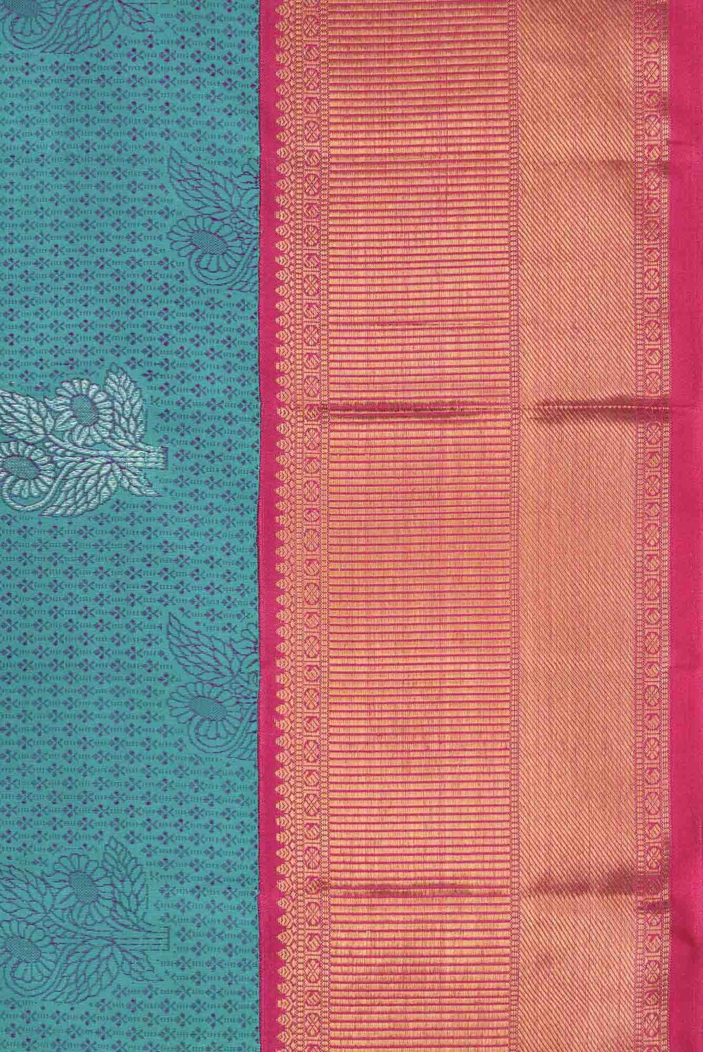 Pure Silk Pure Zari Blue Dual Tone Kanchipuram Saree