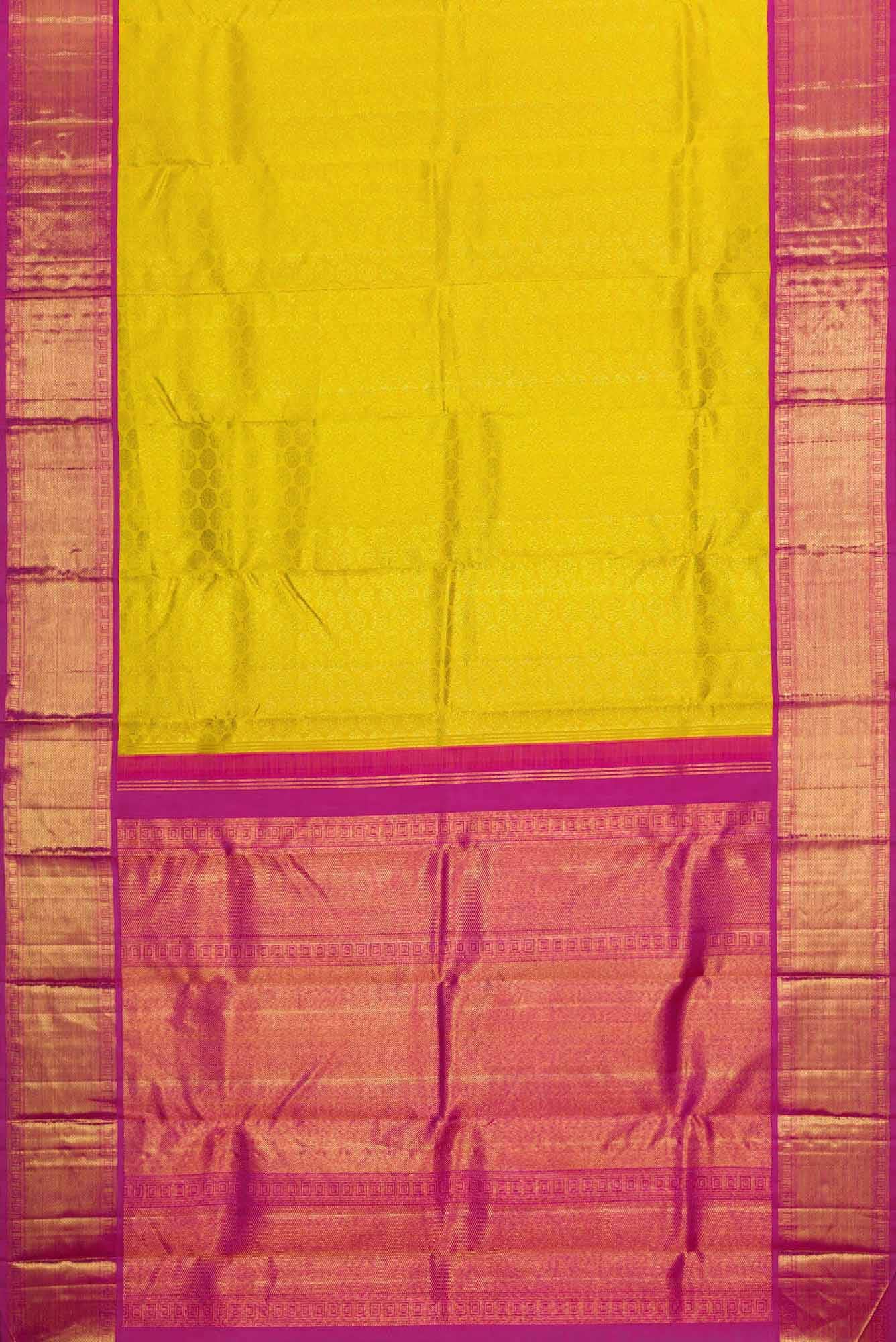 Yellow Dual Tone Kanchipuram Silk Saree