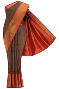 Brown Dual Tone Kanchipuram Silk Saree