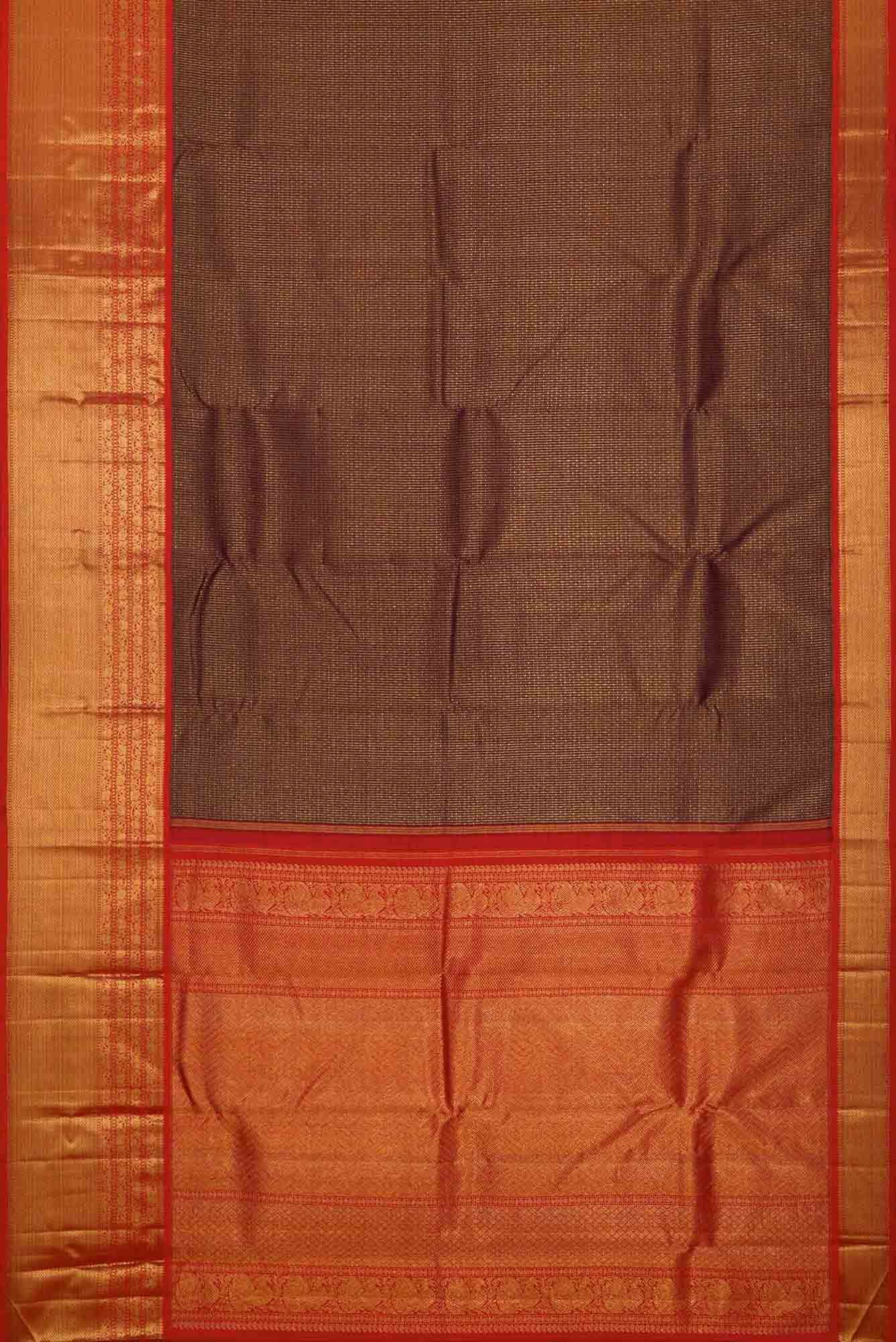 Brown Dual Tone Kanchipuram Silk Saree