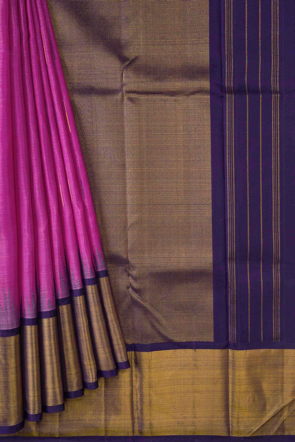 Pink Dual Tone Kanchipuram Silk Saree