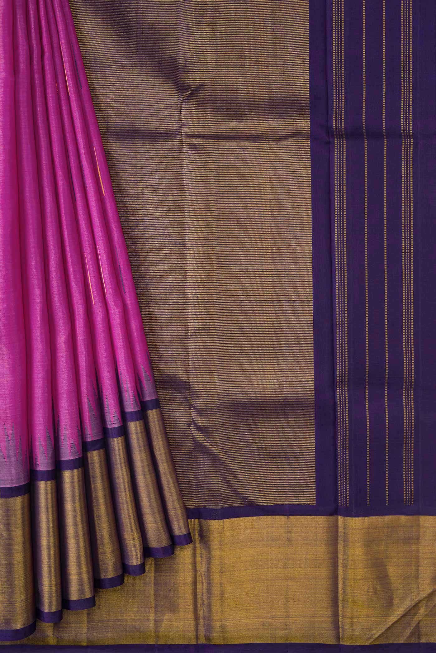 Pink Dual Tone Kanchipuram Silk Saree