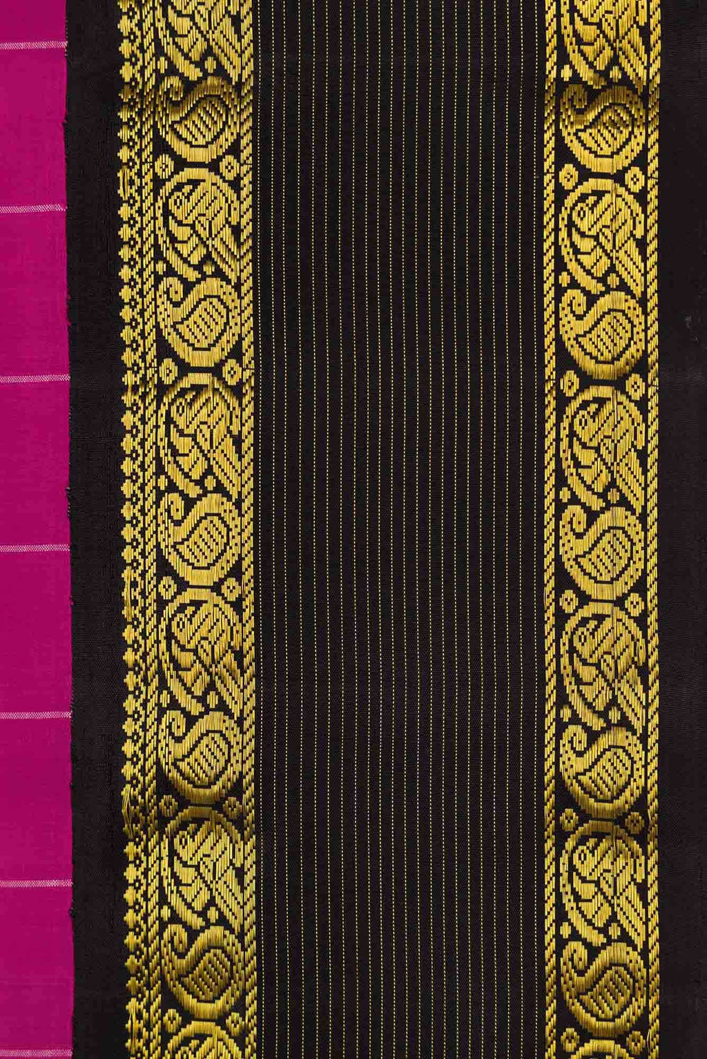 Pure Silk Pure Zari Rani Pink Dual Tone Kanchipuram Saree