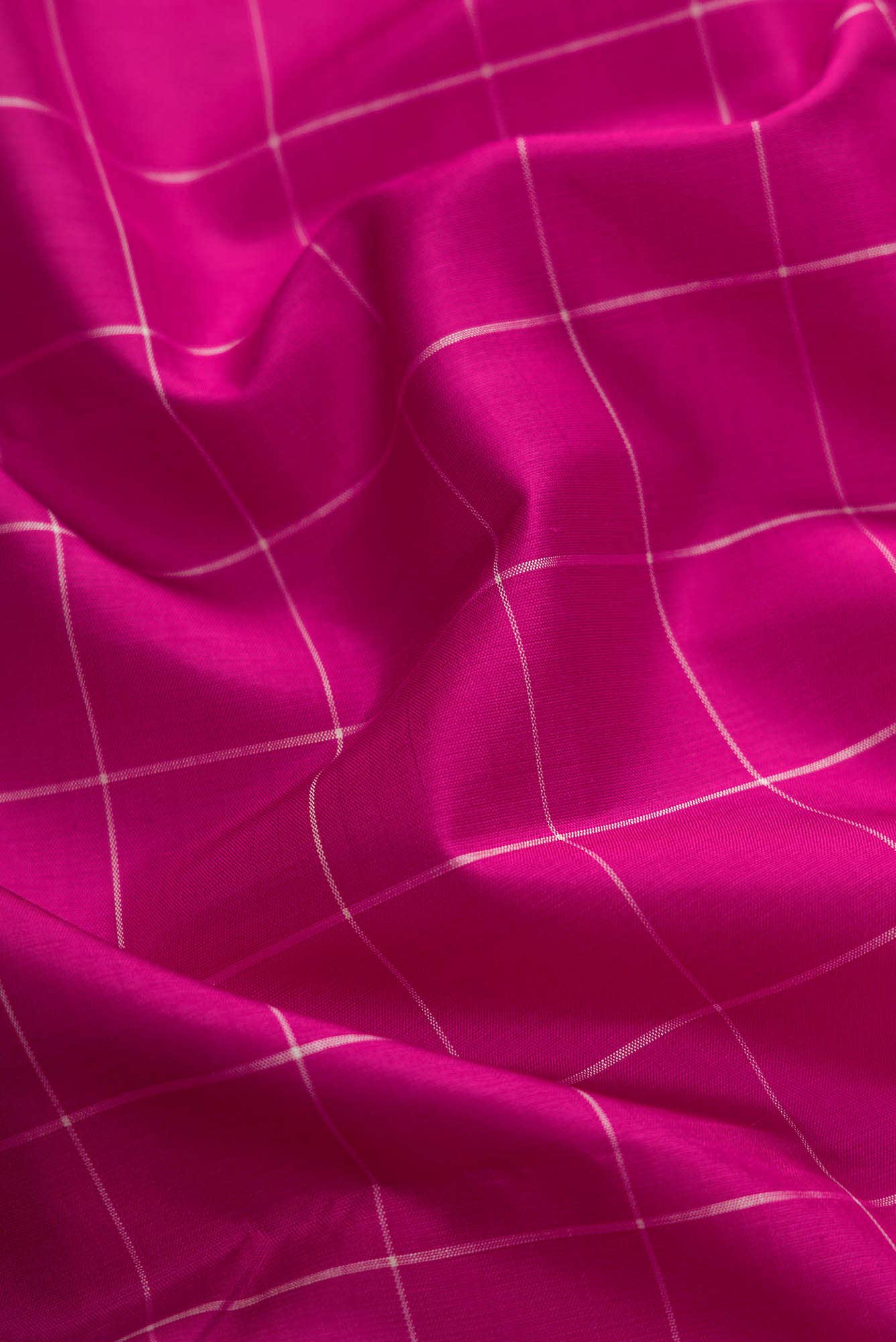 Pure Silk Pure Zari Rani Pink Dual Tone Kanchipuram Saree