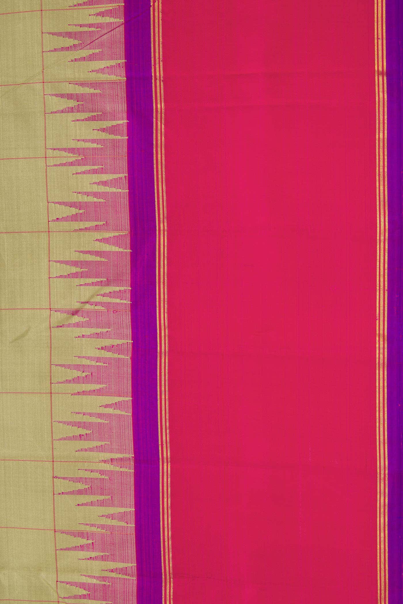 Pure Silk Pure Zari Pista Green Dual Tone Kanchipuram Saree