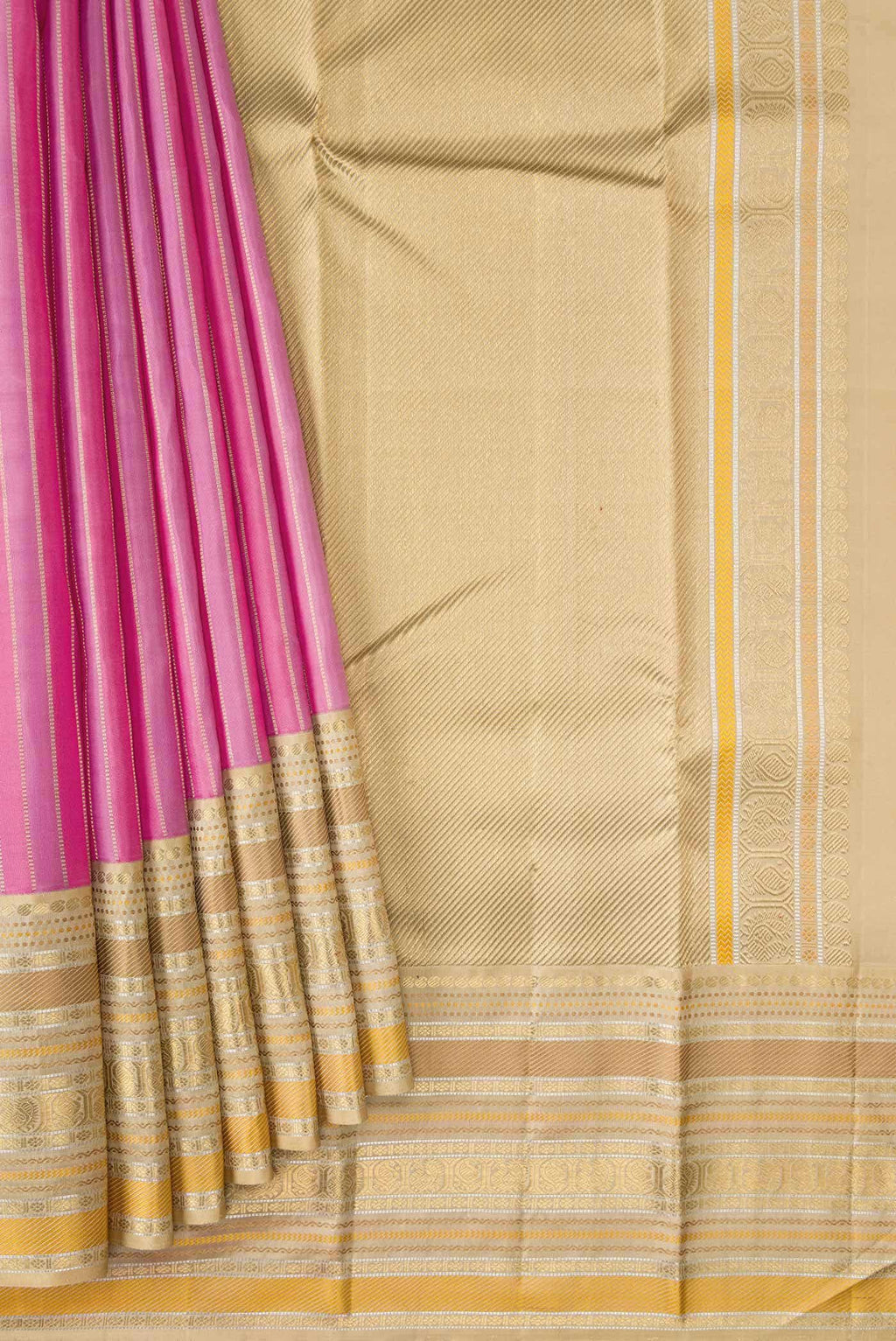 Pure Silk Pure Zari Pink Kanchipuram Saree