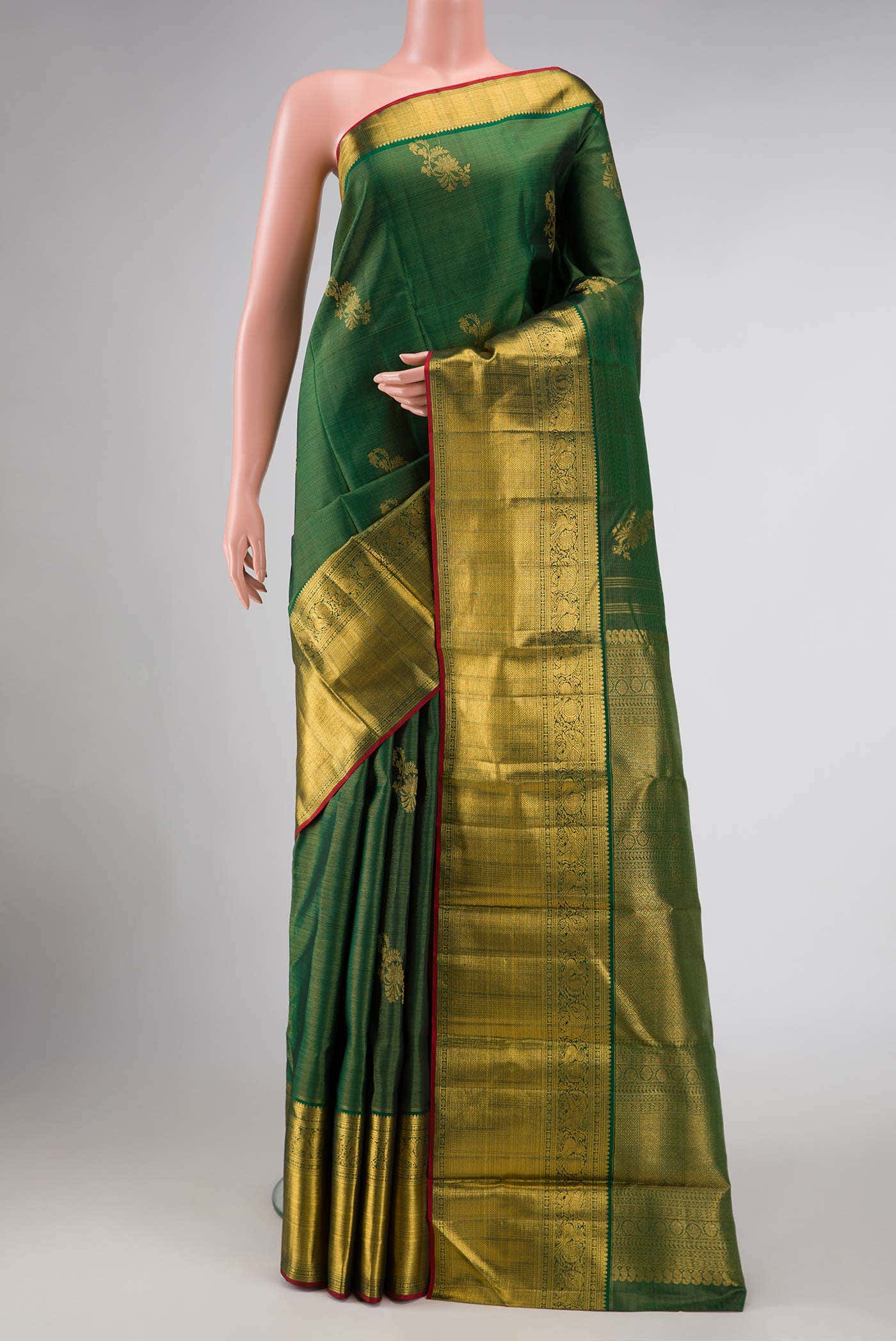 Green Dual Tone Kanchipuram Silk Saree