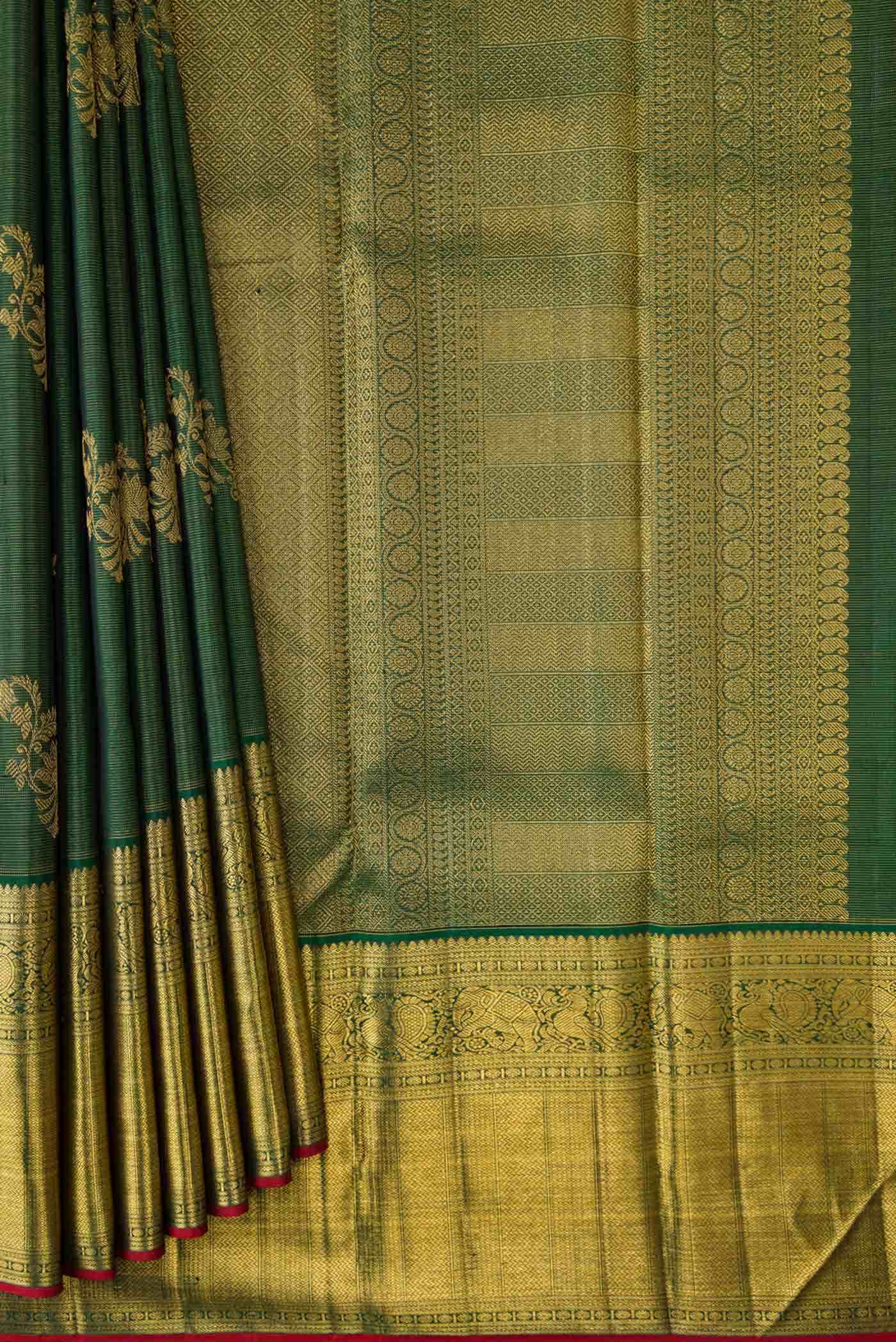Green Dual Tone Kanchipuram Silk Saree