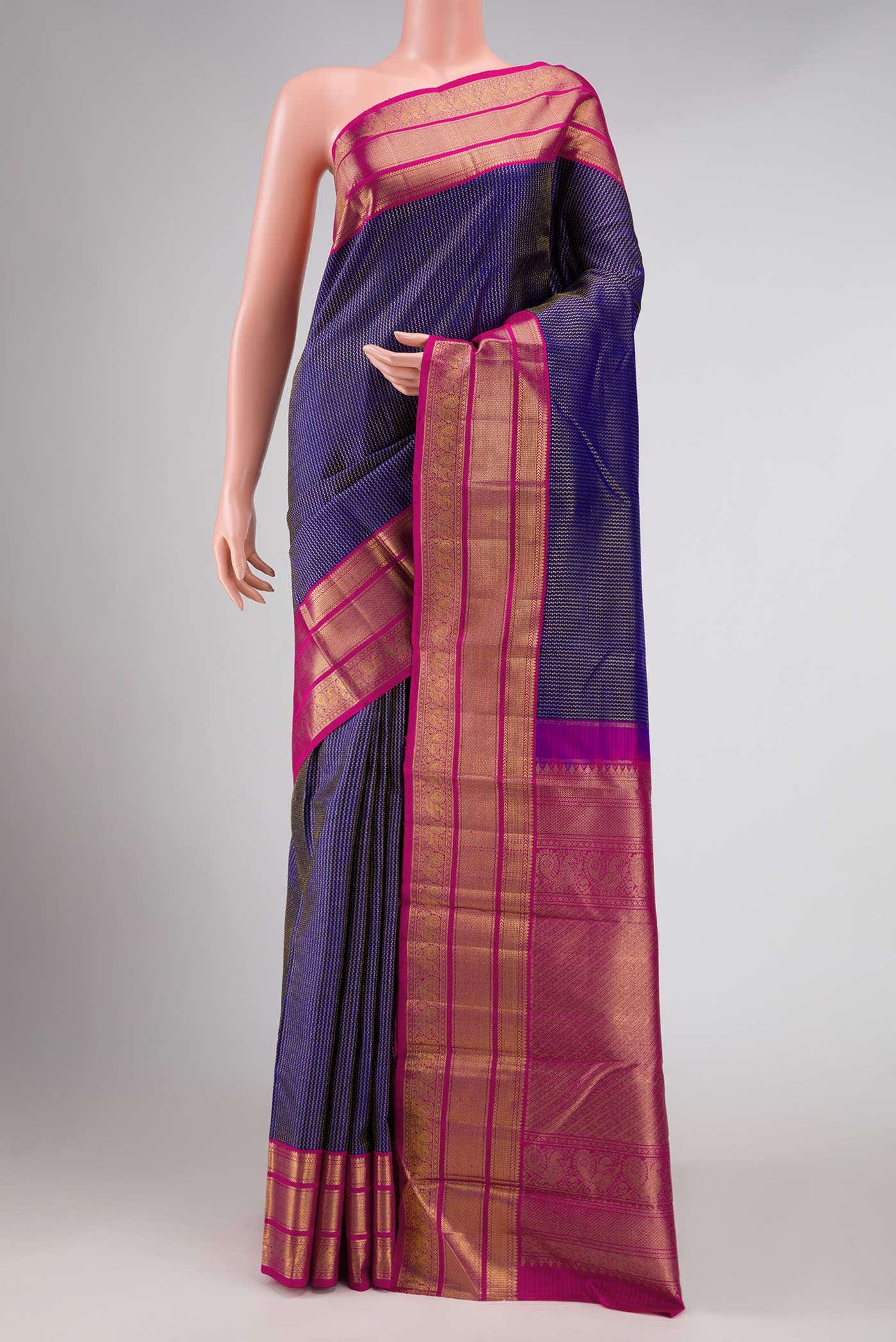 Violet Dual Tone Kanchipuram Silk Saree