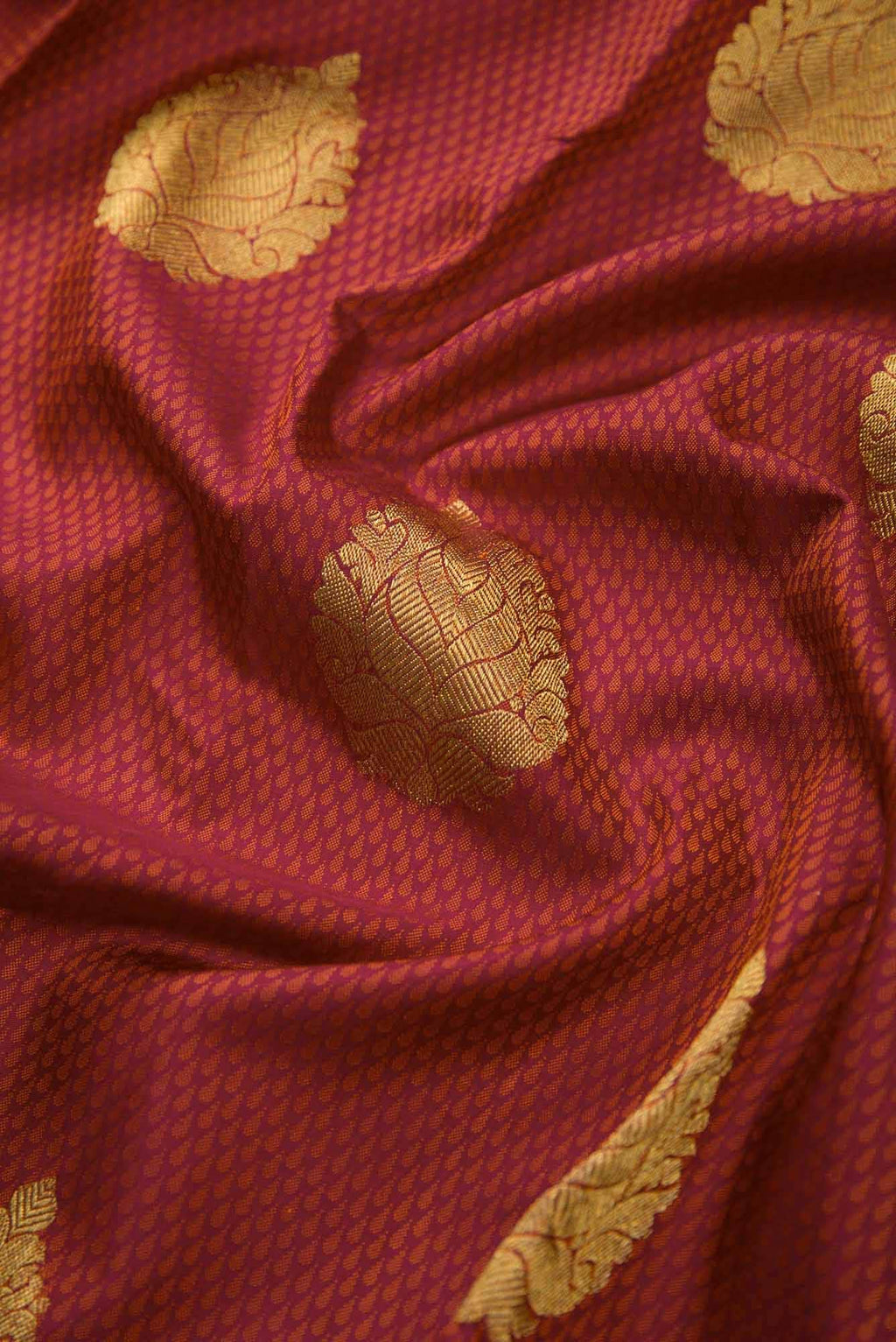 Pure Silk Pure Zari Maroon Dual Tone Kanchipuram Saree