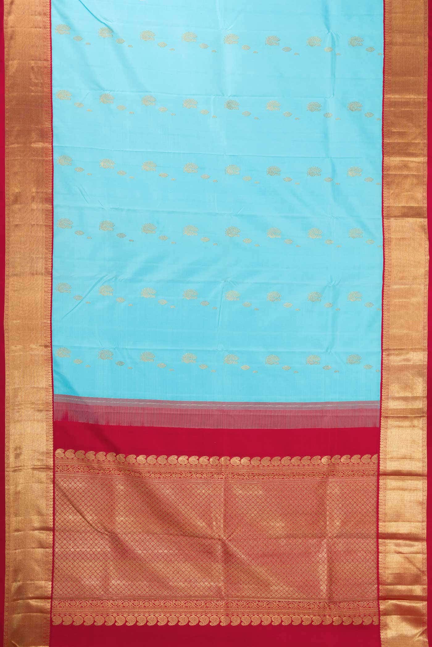 Pure Silk Pure Zari Sky Blue Kanchipuram Saree