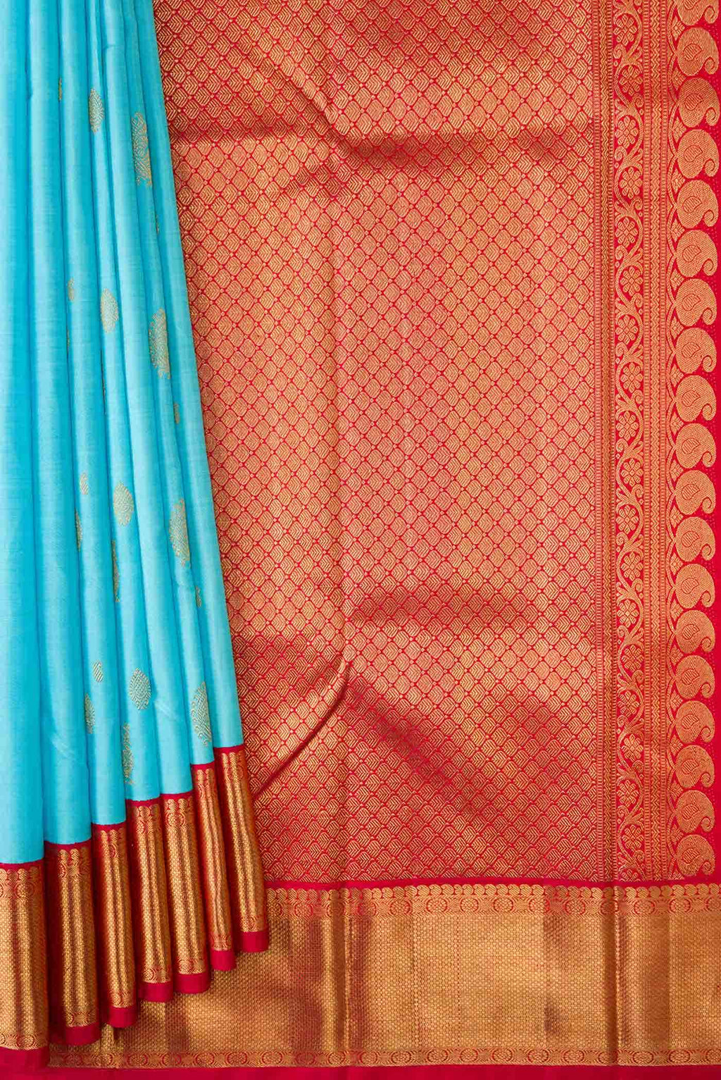 Pure Silk Pure Zari Sky Blue Kanchipuram Saree