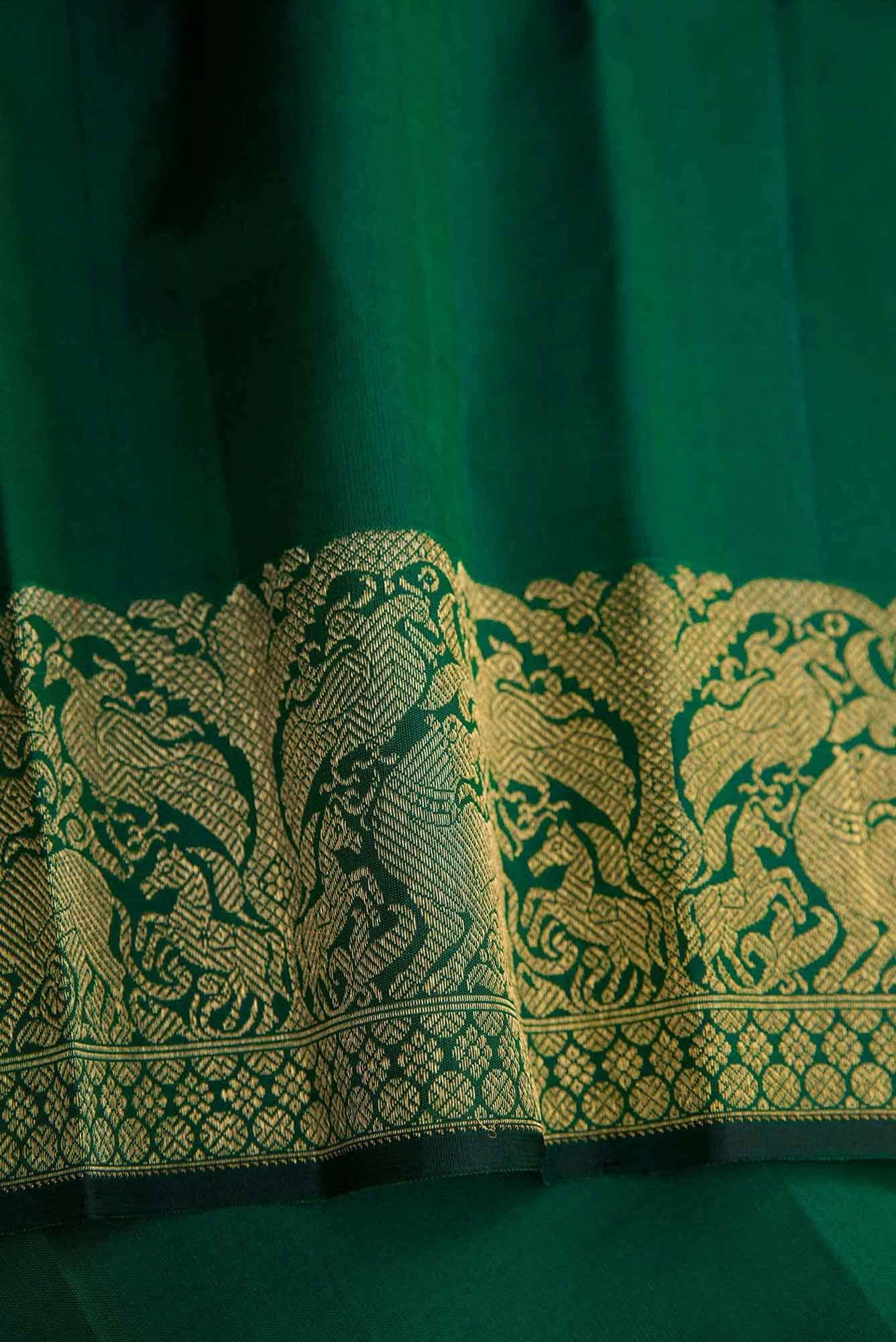 Pure Silk Pure Zari Purple Dual Tone Kanchipuram Saree