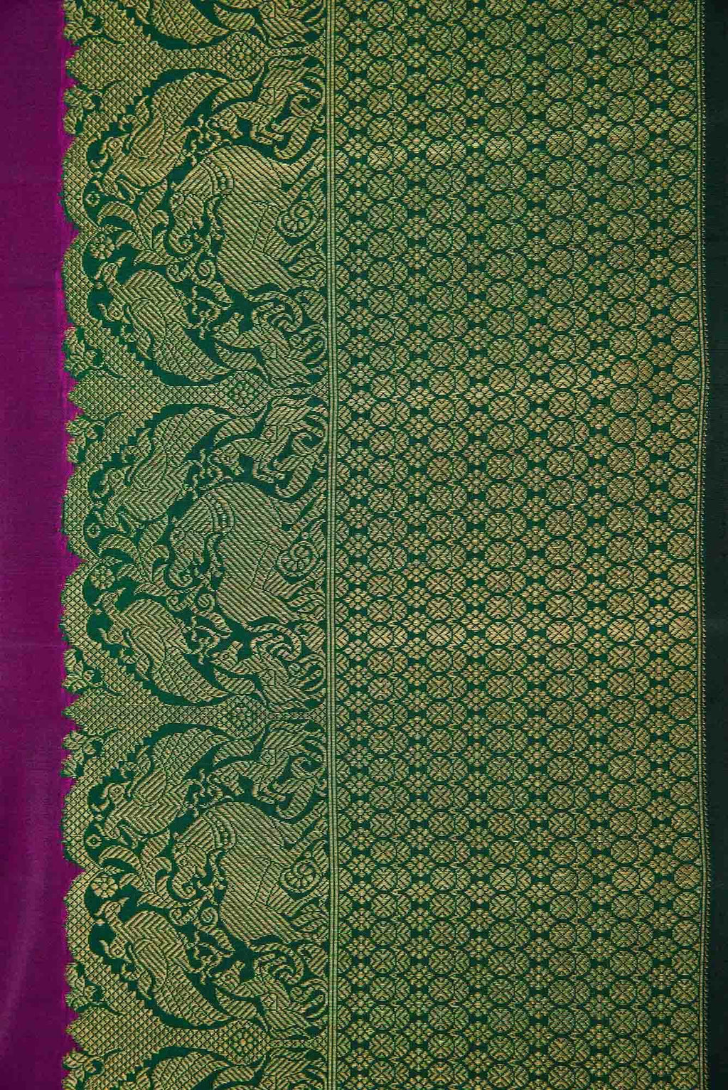 Pure Silk Pure Zari Purple Dual Tone Kanchipuram Saree