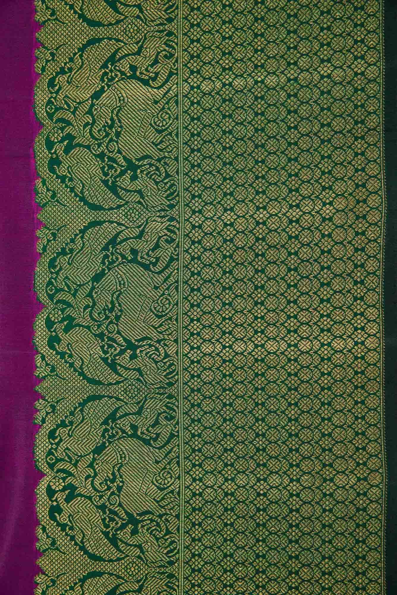 Pure Silk Pure Zari Purple Dual Tone Kanchipuram Saree