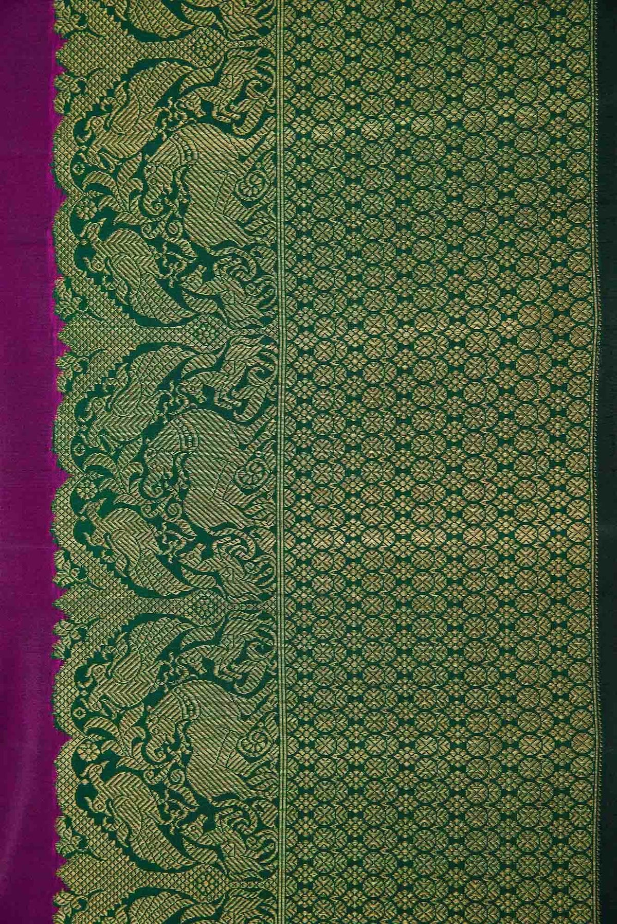 Pure Silk Pure Zari Purple Dual Tone Kanjivaram Saree