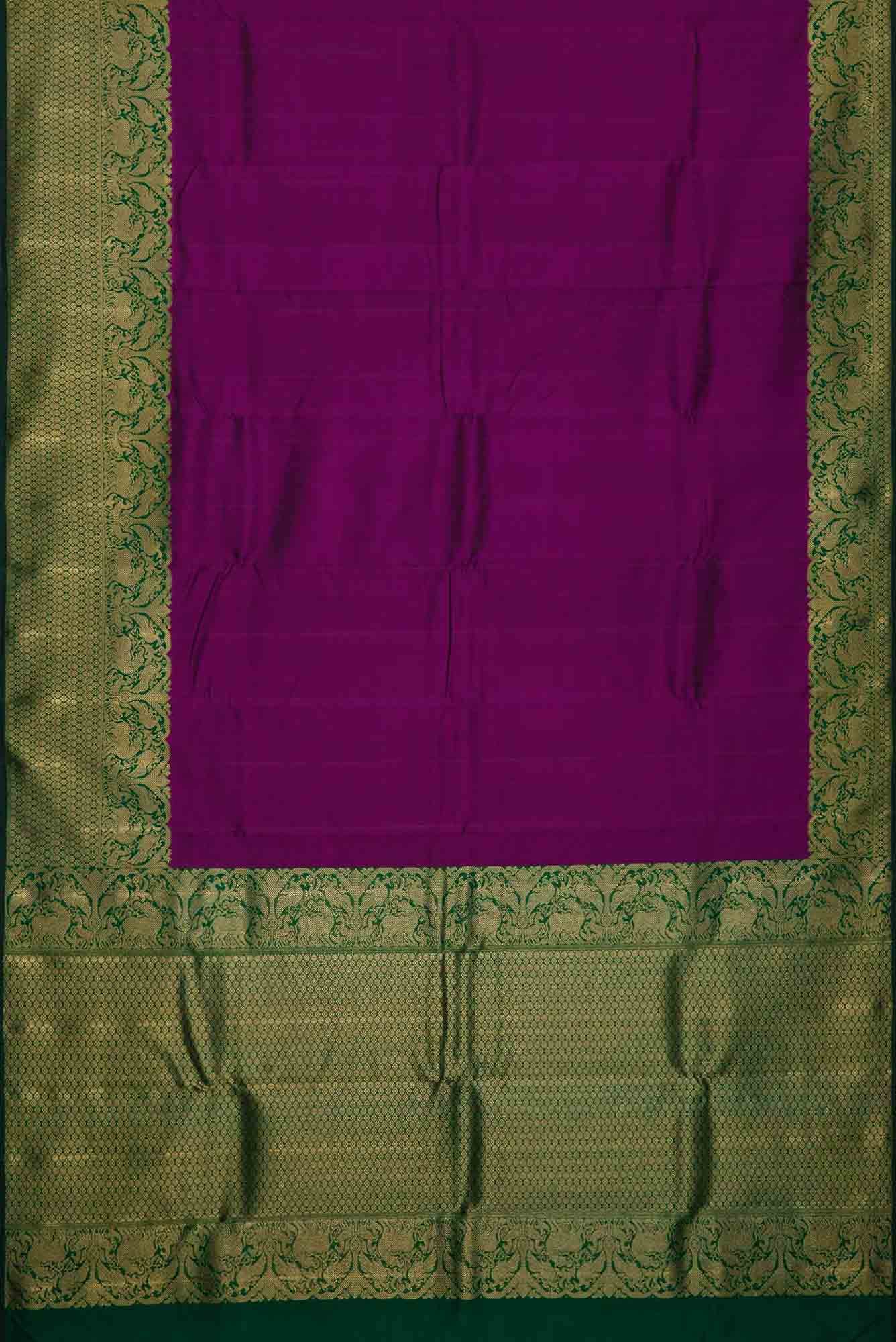 Pure Silk Pure Zari Purple Dual Tone Kanchipuram Saree