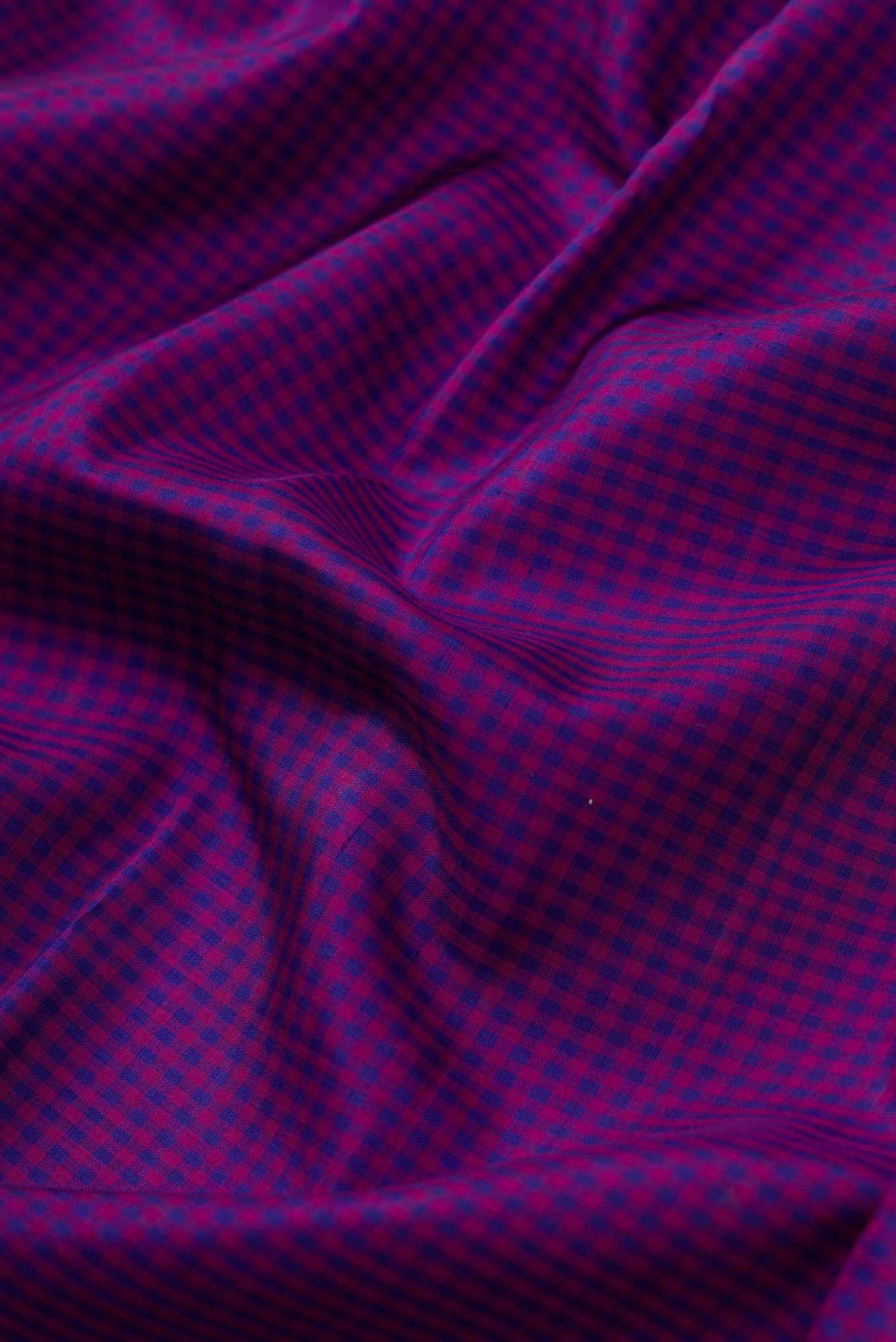 Pure Silk Pure Zari Royal Blue and Purple Dual Tone Kanchipuram Saree