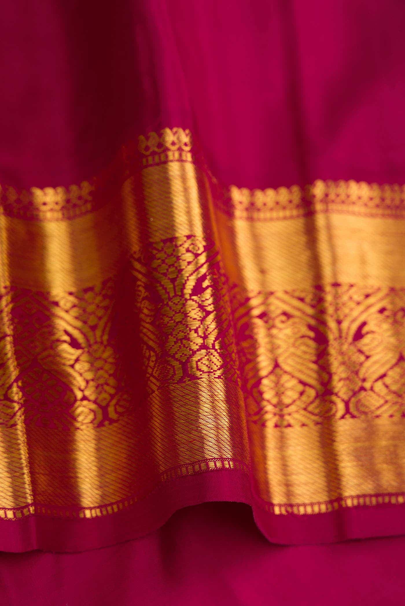 Pure Silk Pure Zari Sandal Dual Tone Kanchipuram Saree