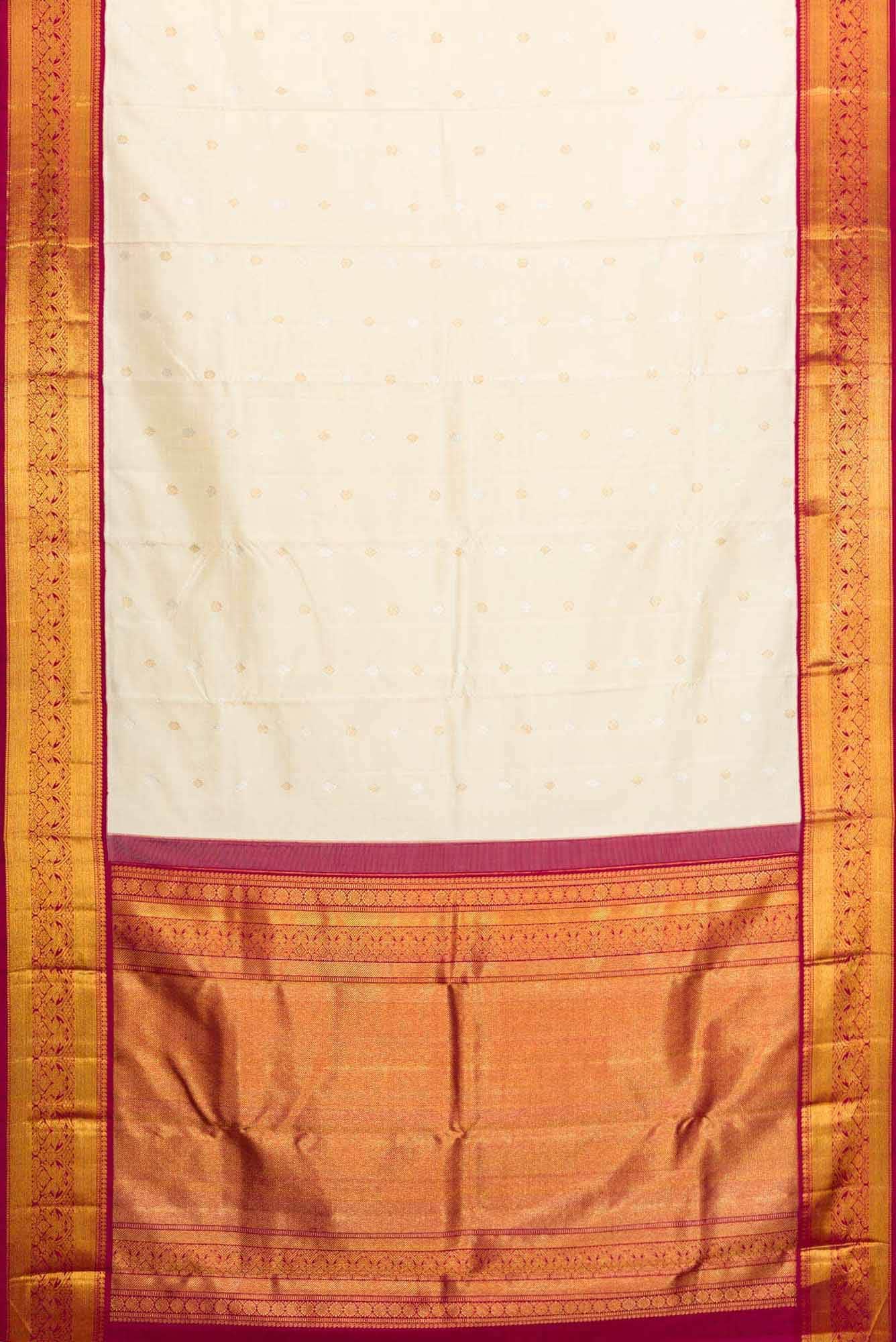 Pure Silk Pure Zari Sandal Dual Tone Kanchipuram Saree