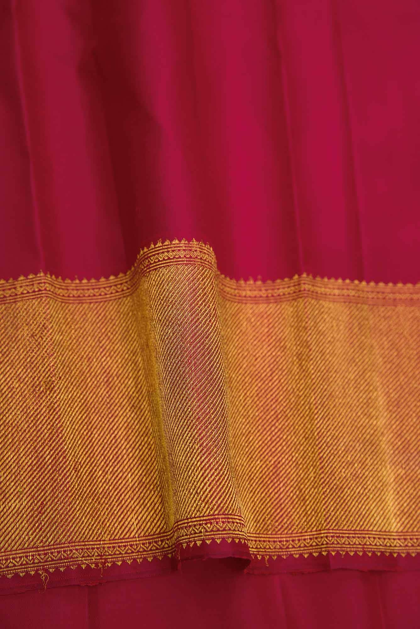 Pure Silk Pure Zari Maroon Dual Tone Kanchipuram Saree