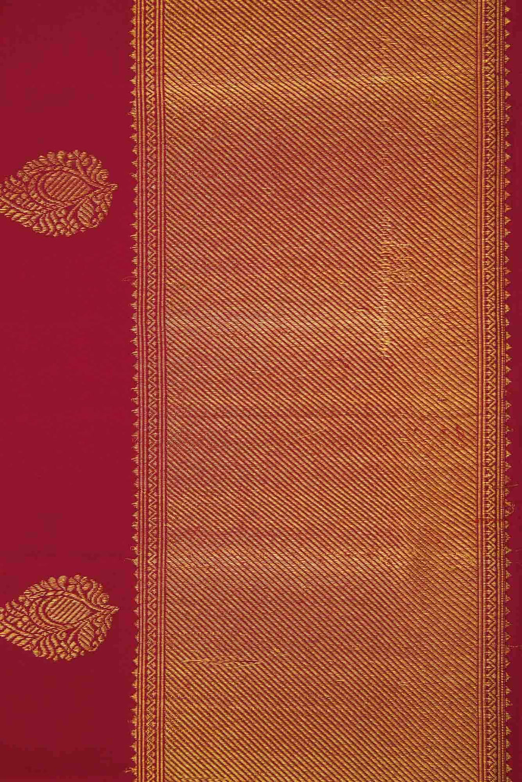 Pure Silk Pure Zari Maroon Dual Tone Kanchipuram Saree