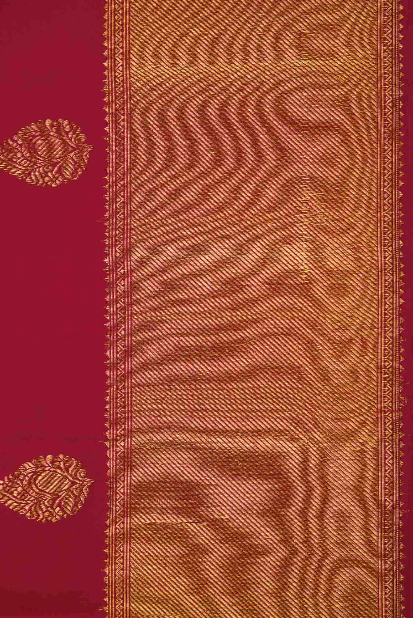 Pure Silk Pure Zari Maroon Dual Tone Kanchipuram Saree