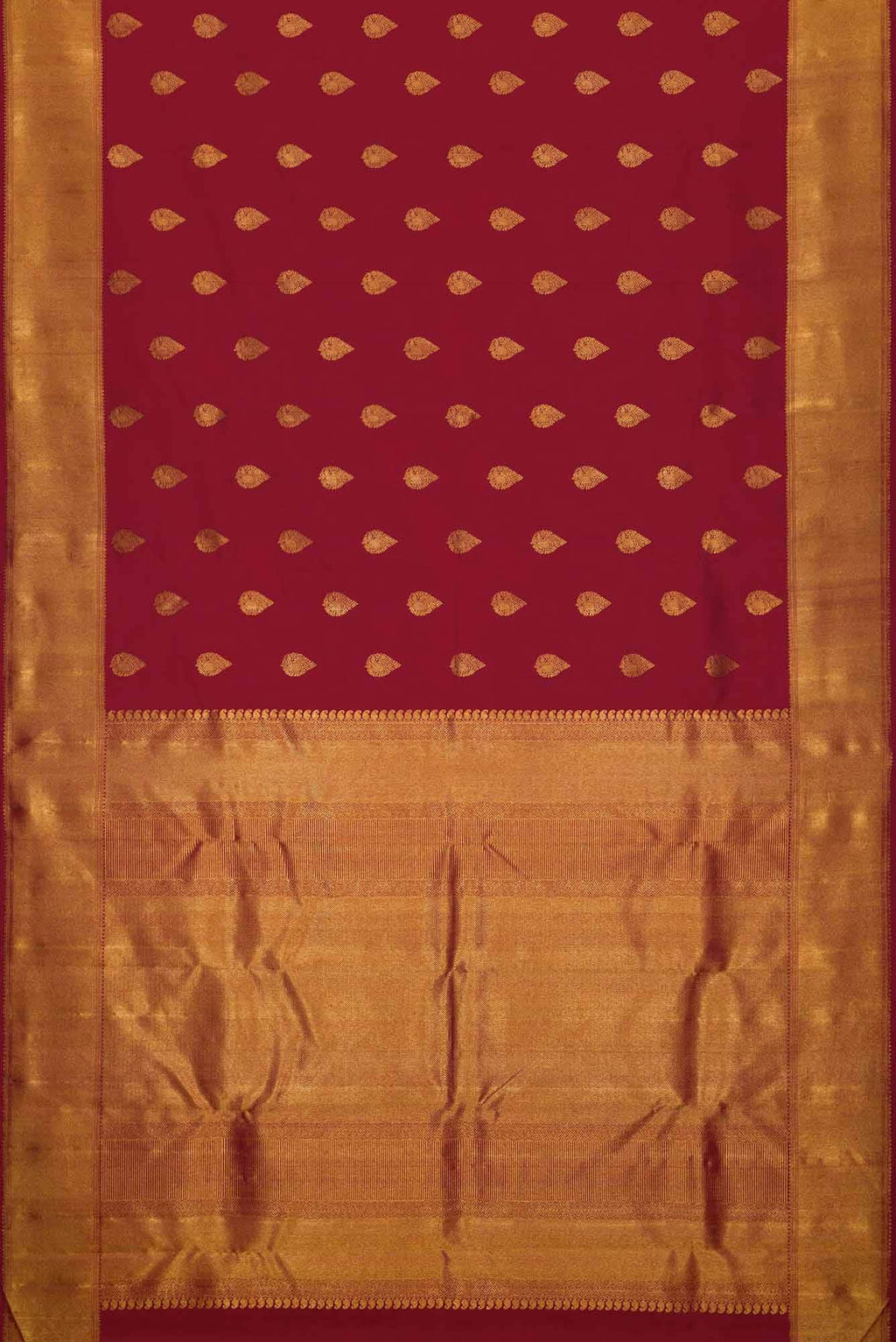 Pure Silk Pure Zari Maroon Dual Tone Kanchipuram Saree