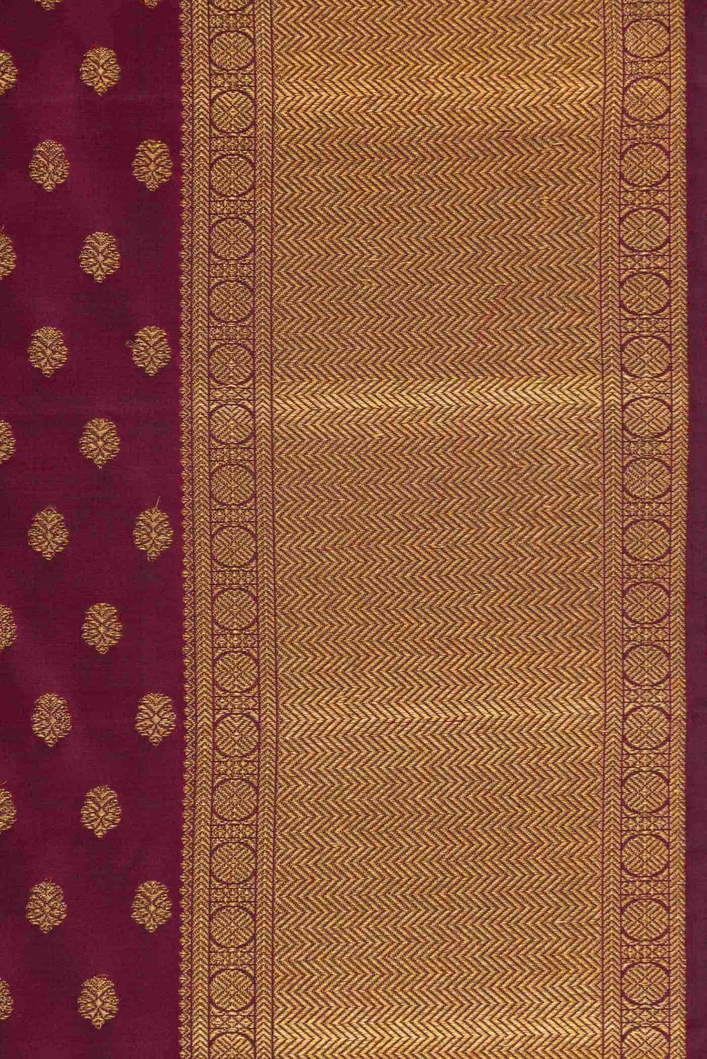 Pure Silk Pure Zari Maroon Dual Tone Kanchipuram Saree