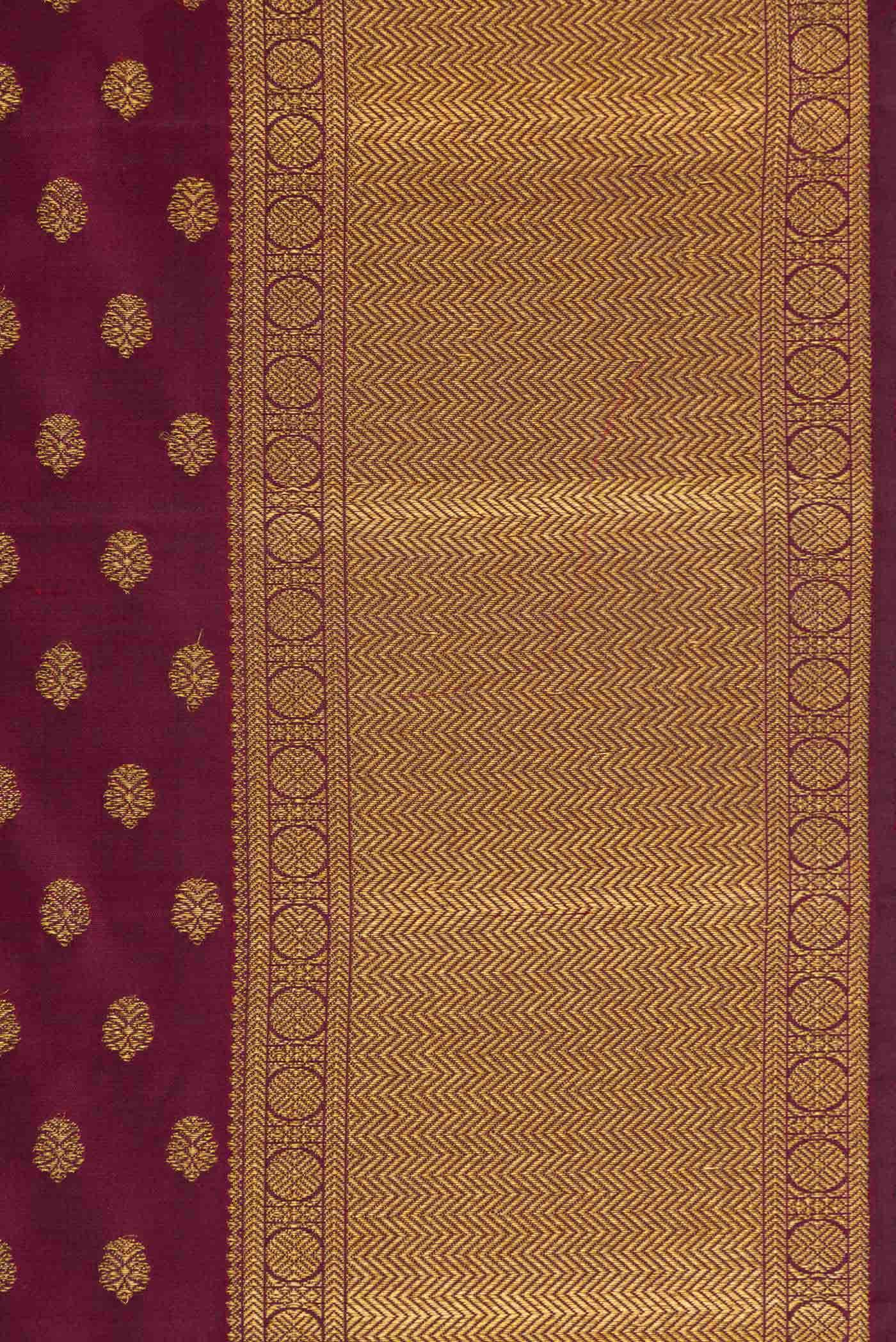 Pure Silk Pure Zari Maroon Dual Tone Kanchipuram Saree