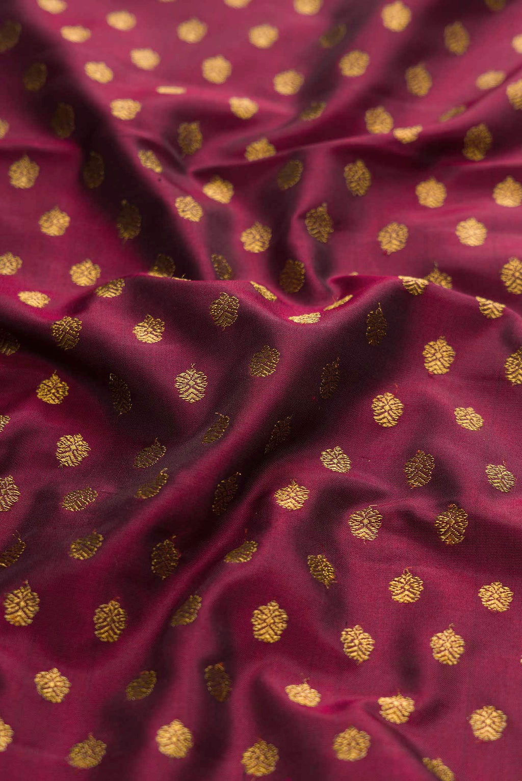 Pure Silk Pure Zari Maroon Dual Tone Kanchipuram Saree