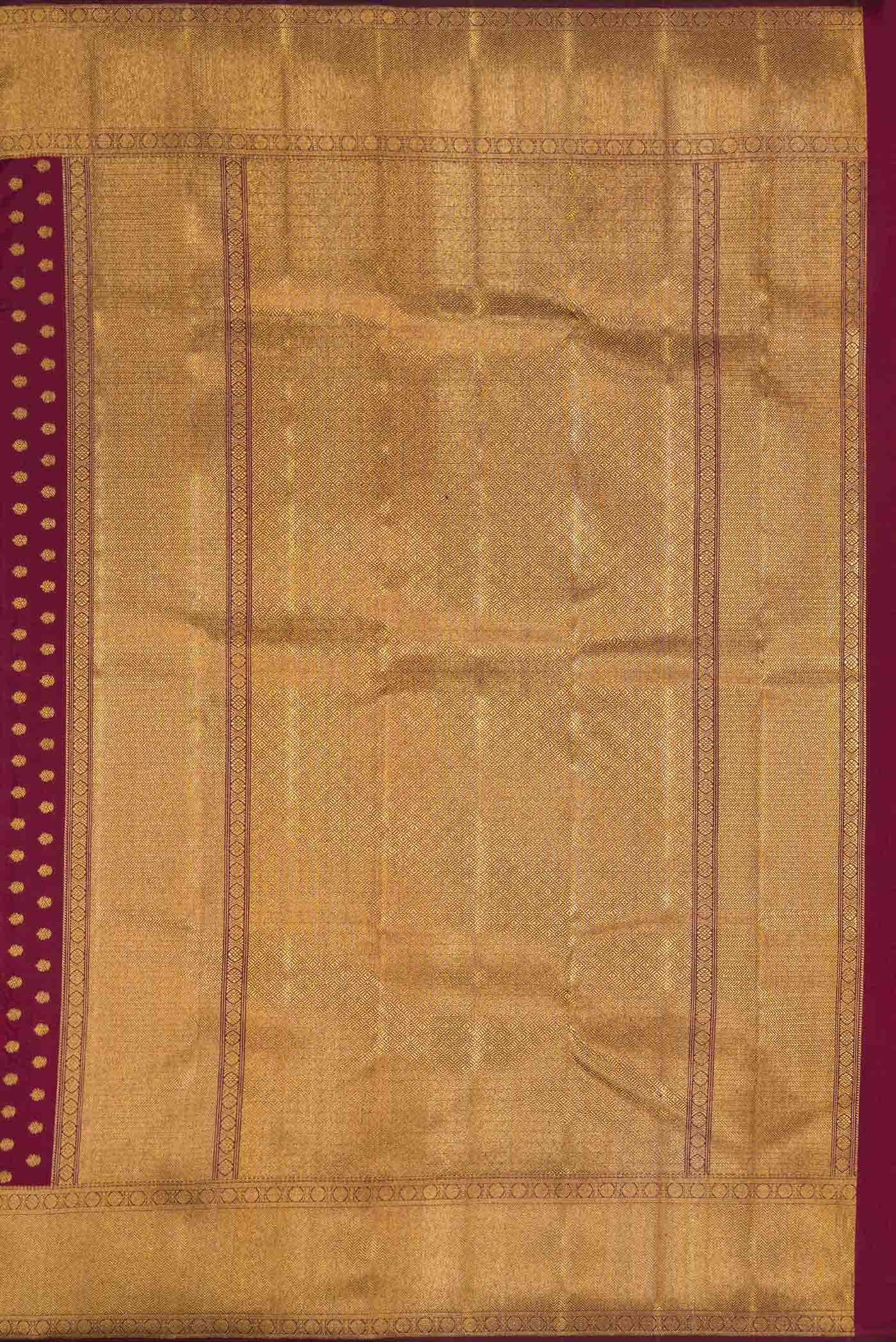 Pure Silk Pure Zari Maroon Dual Tone Kanchipuram Saree