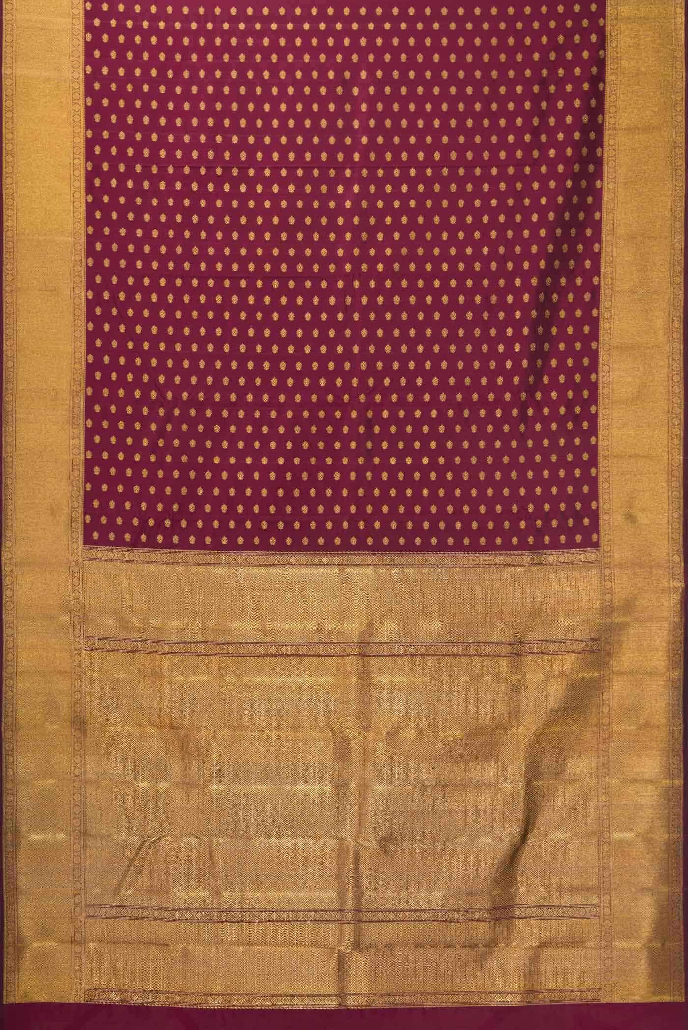 Pure Silk Pure Zari Maroon Dual Tone Kanchipuram Saree