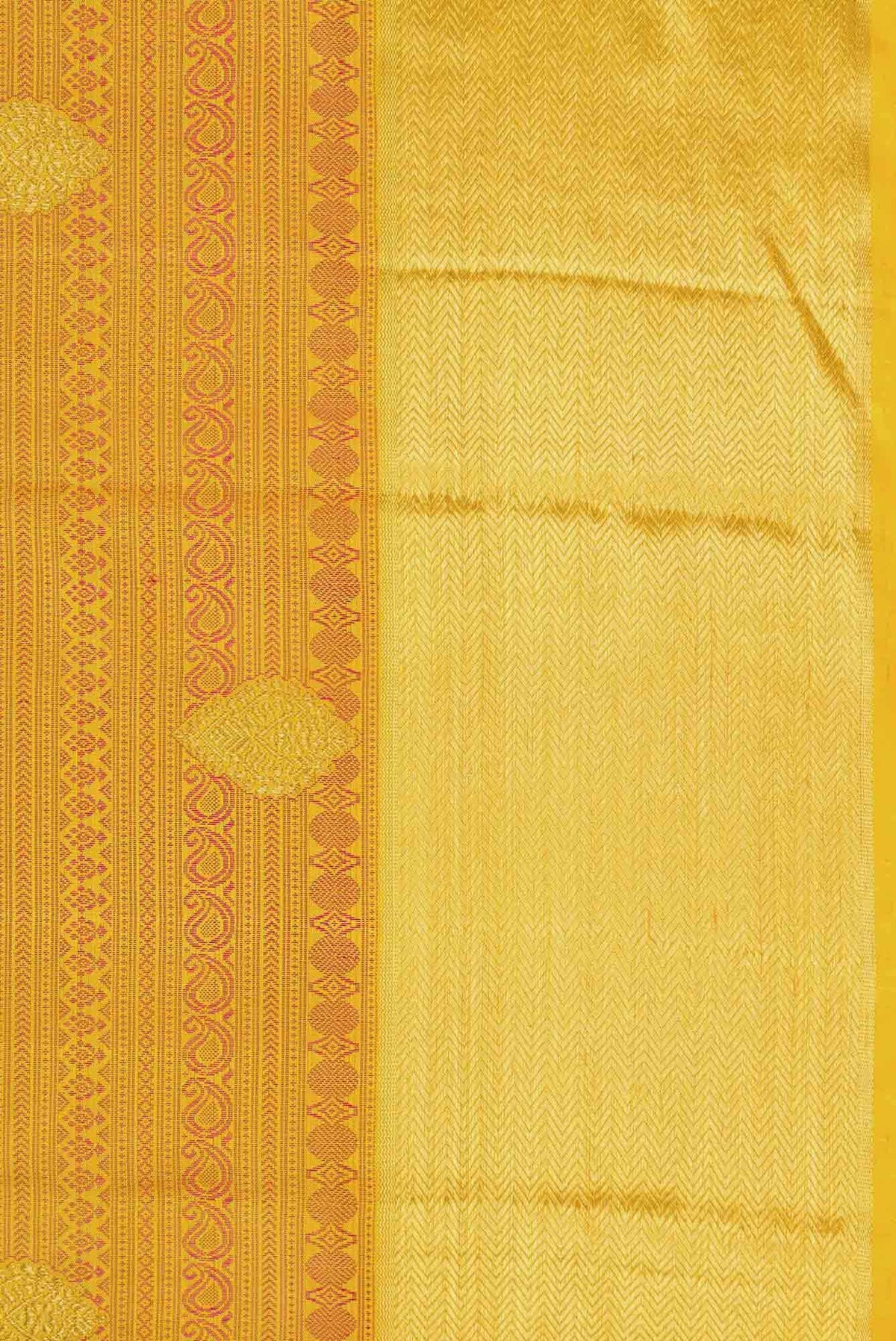 Pure Silk Pure Zari Mustard Dual Tone Kanjivaram Saree