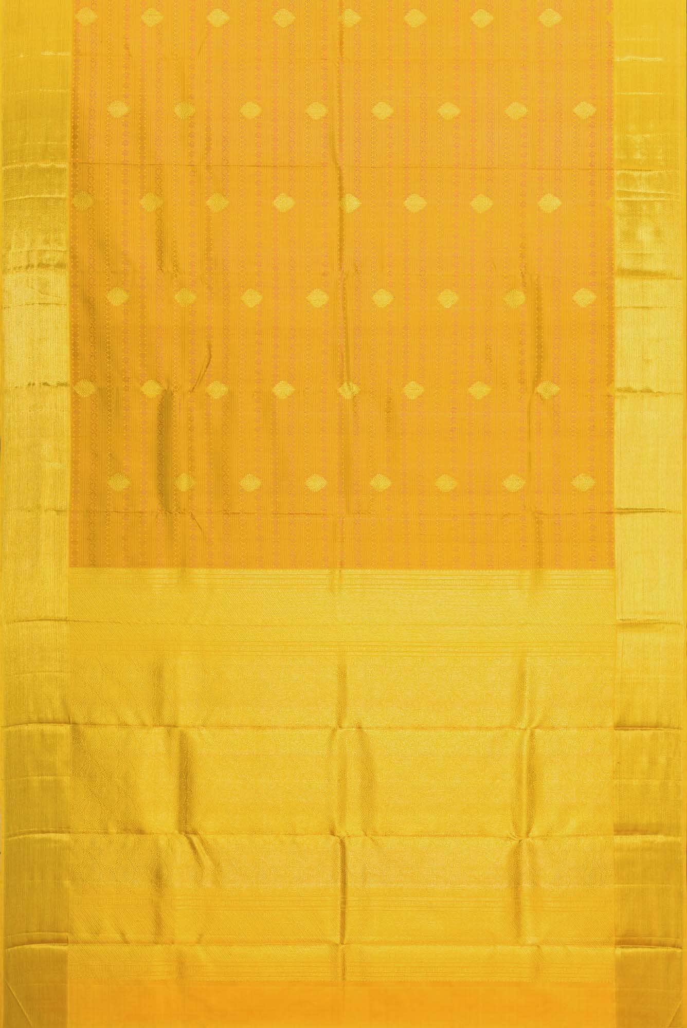 Pure Silk Pure Zari Mustard Dual Tone Kanchipuram Saree