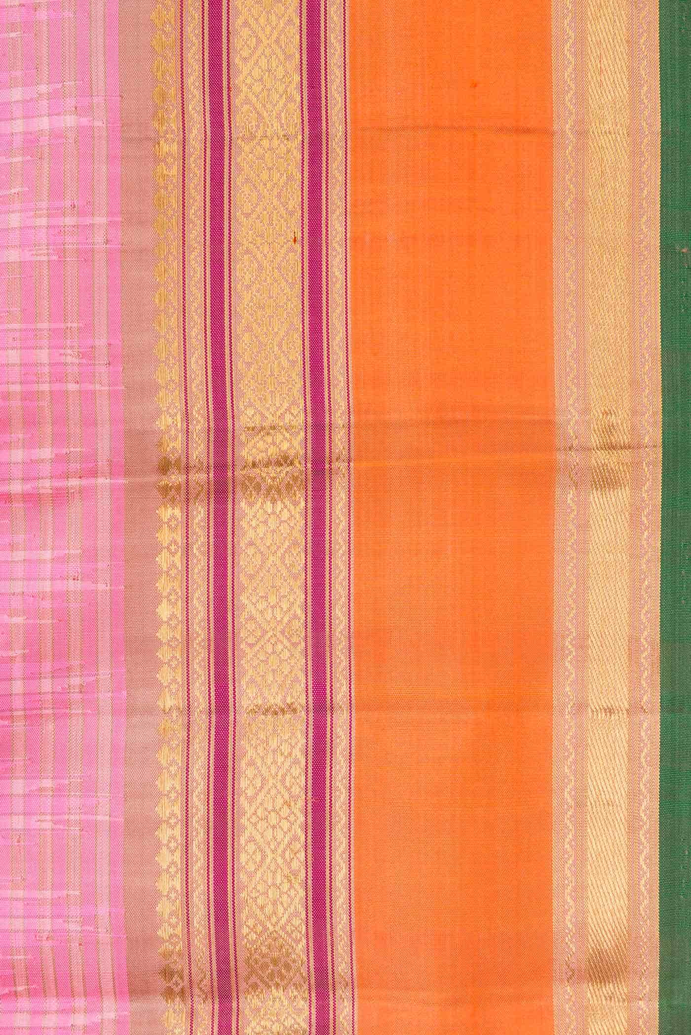 Pure Silk Pure Zari Pink Kanchipuram Saree
