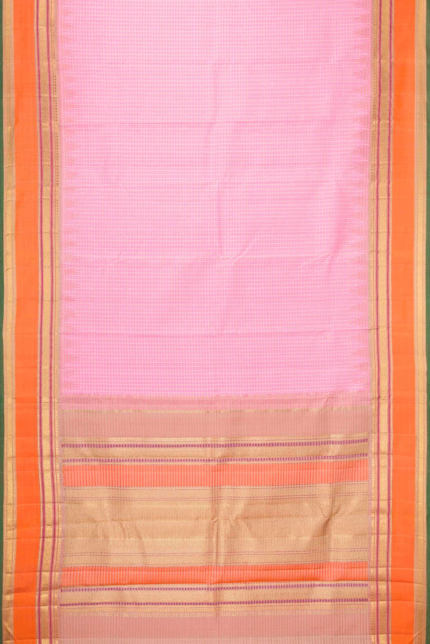Pure Silk Pure Zari Pink Kanchipuram Saree