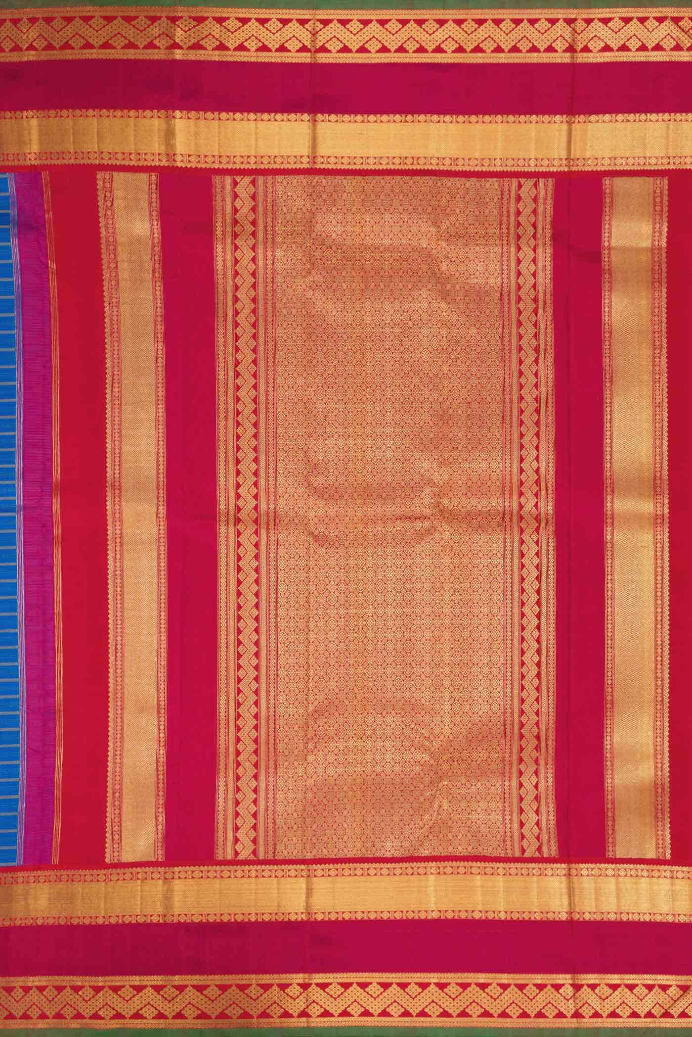 Pure Silk Pure Zari Royal Blue Kanchipuram Saree