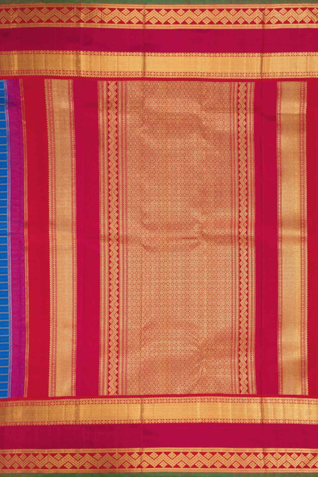 Pure Silk Pure Zari Royal Blue Kanchipuram Saree