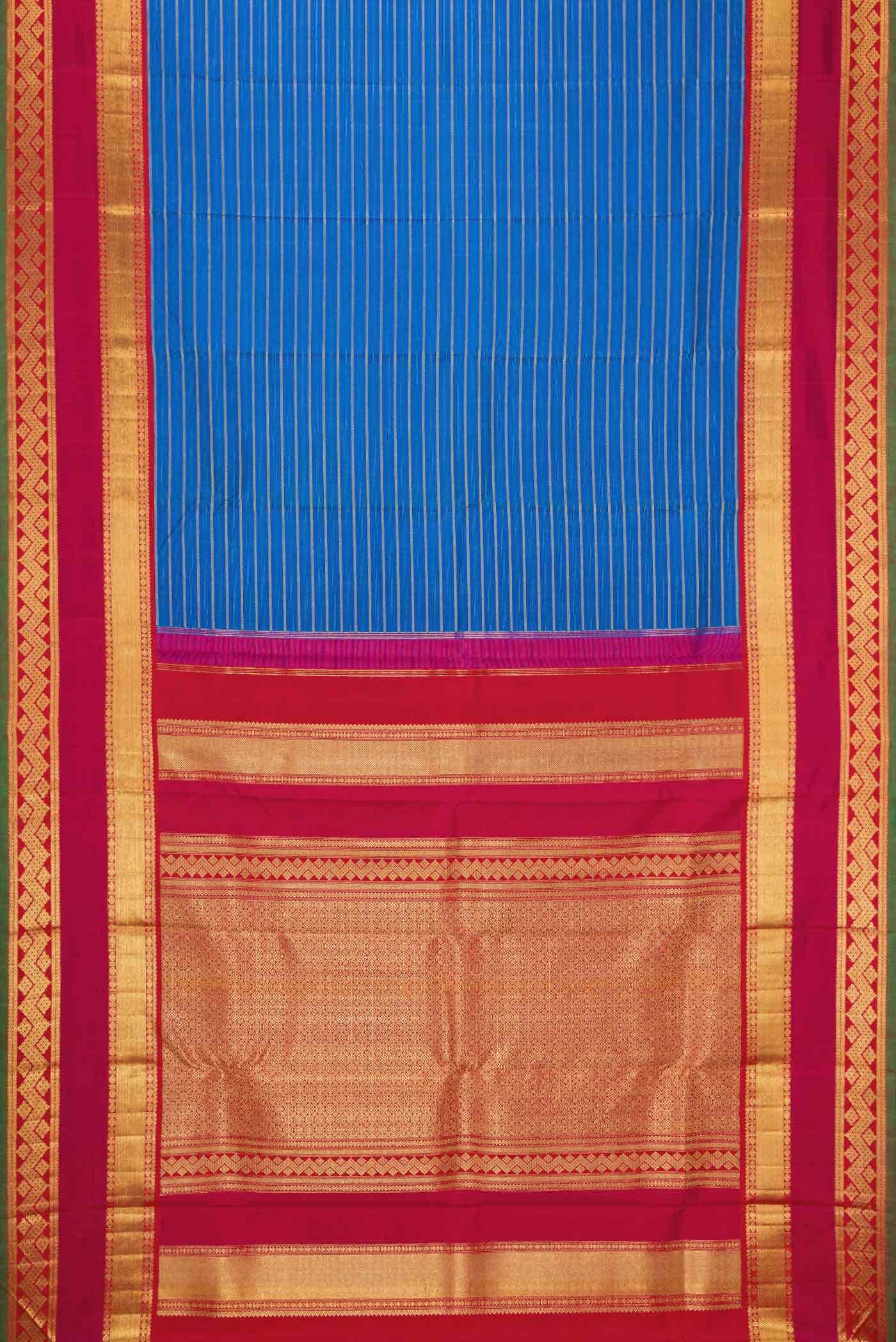 Pure Silk Pure Zari Royal Blue Kanchipuram Saree